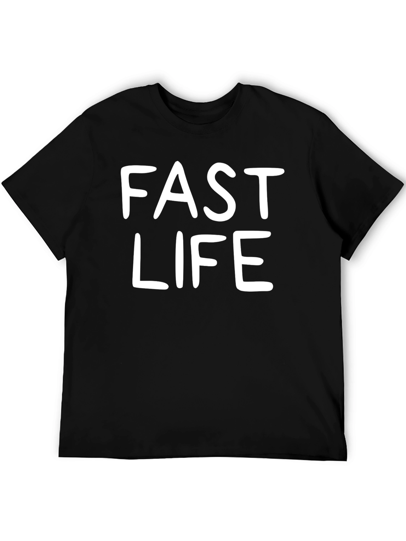 Fast Life Black Graphic Tee Casual Streetwear T-Shirt