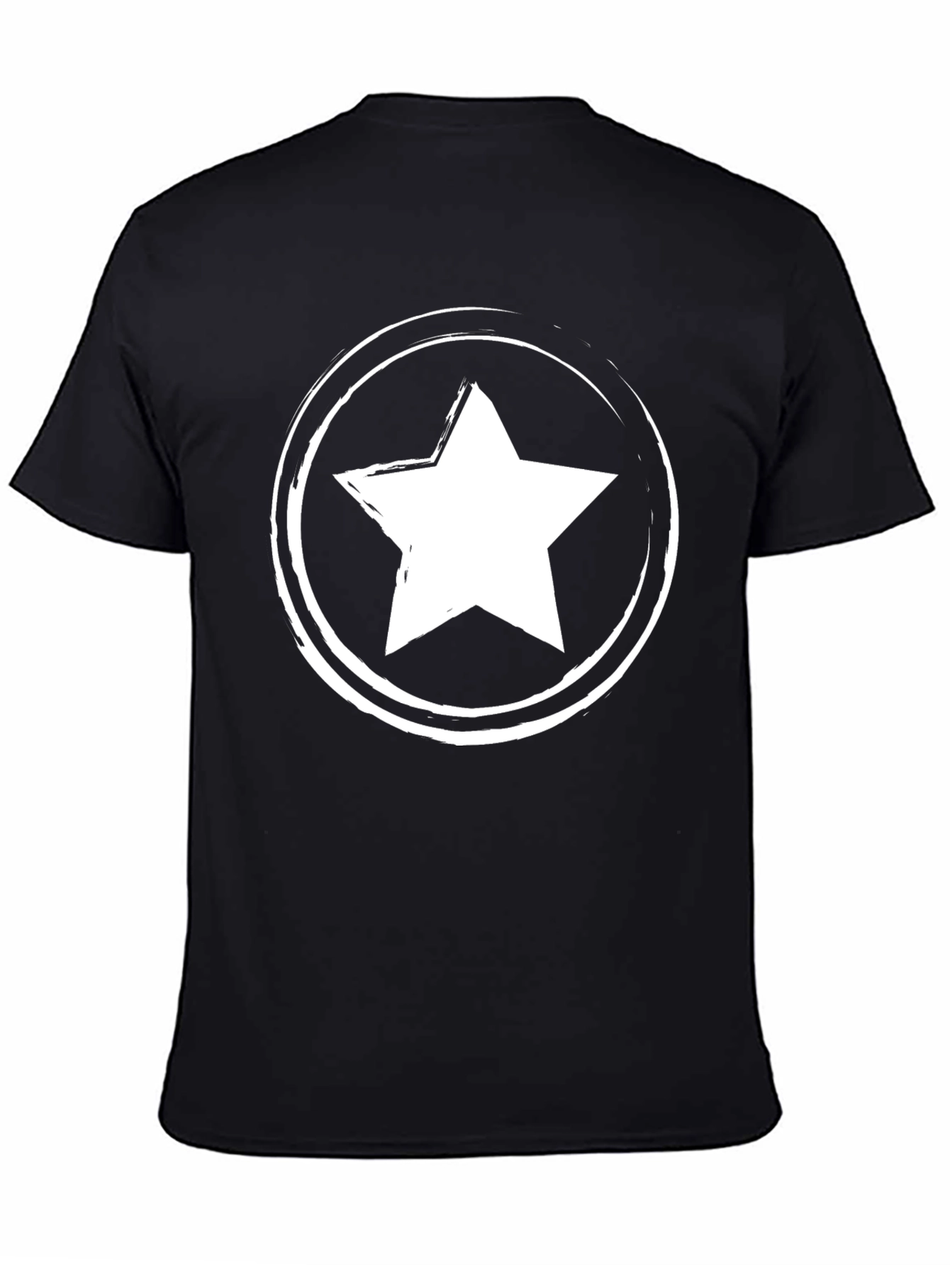 Star Graphic Crew Neck T-Shirt - Black