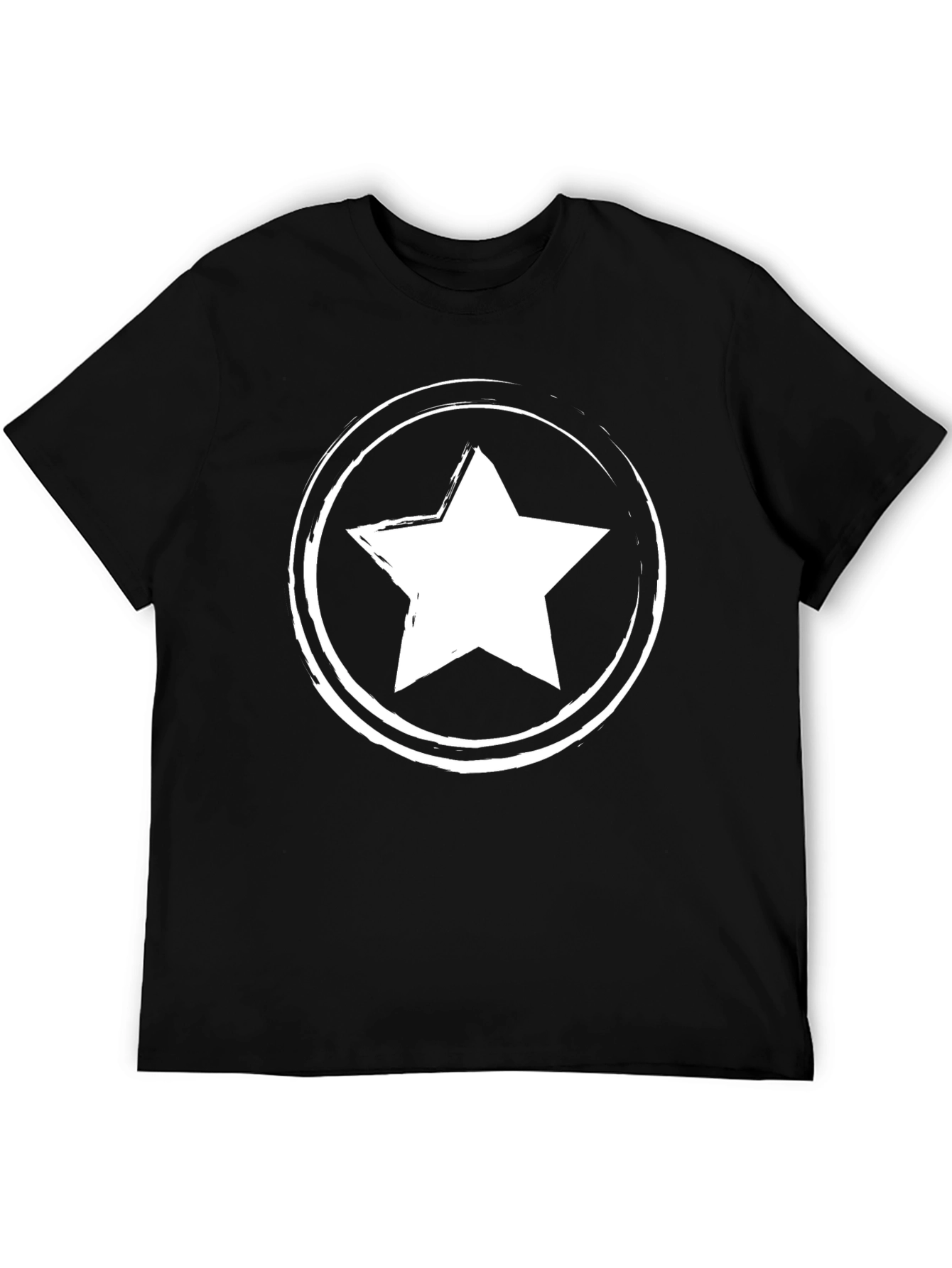 Star Graphic Crew Neck T-Shirt - Black
