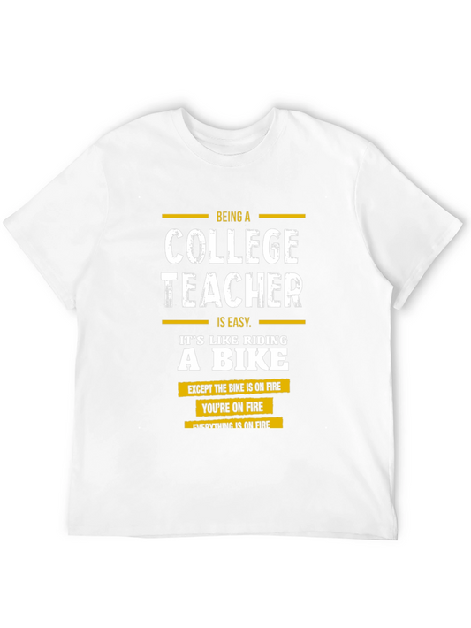 College Teacher On Fire Graphic T-Shirt