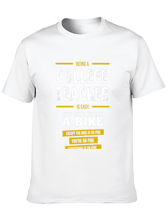College Teacher On Fire Graphic T-Shirt