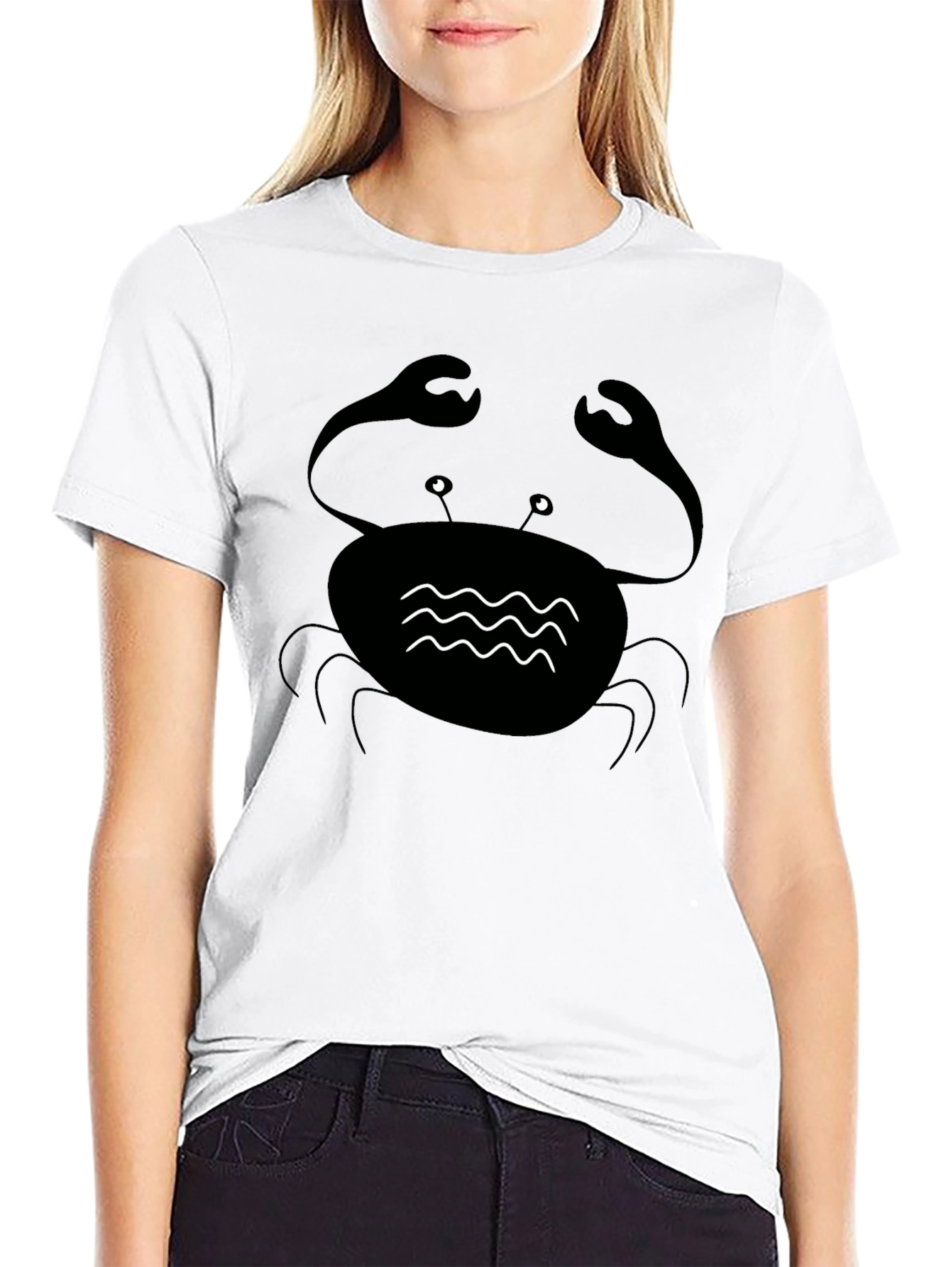Black Crab Graphic Tee - Coastal Style Comfort
