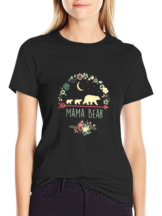 Mama Bear Graphic Tee - Cute Family Bear Shirt