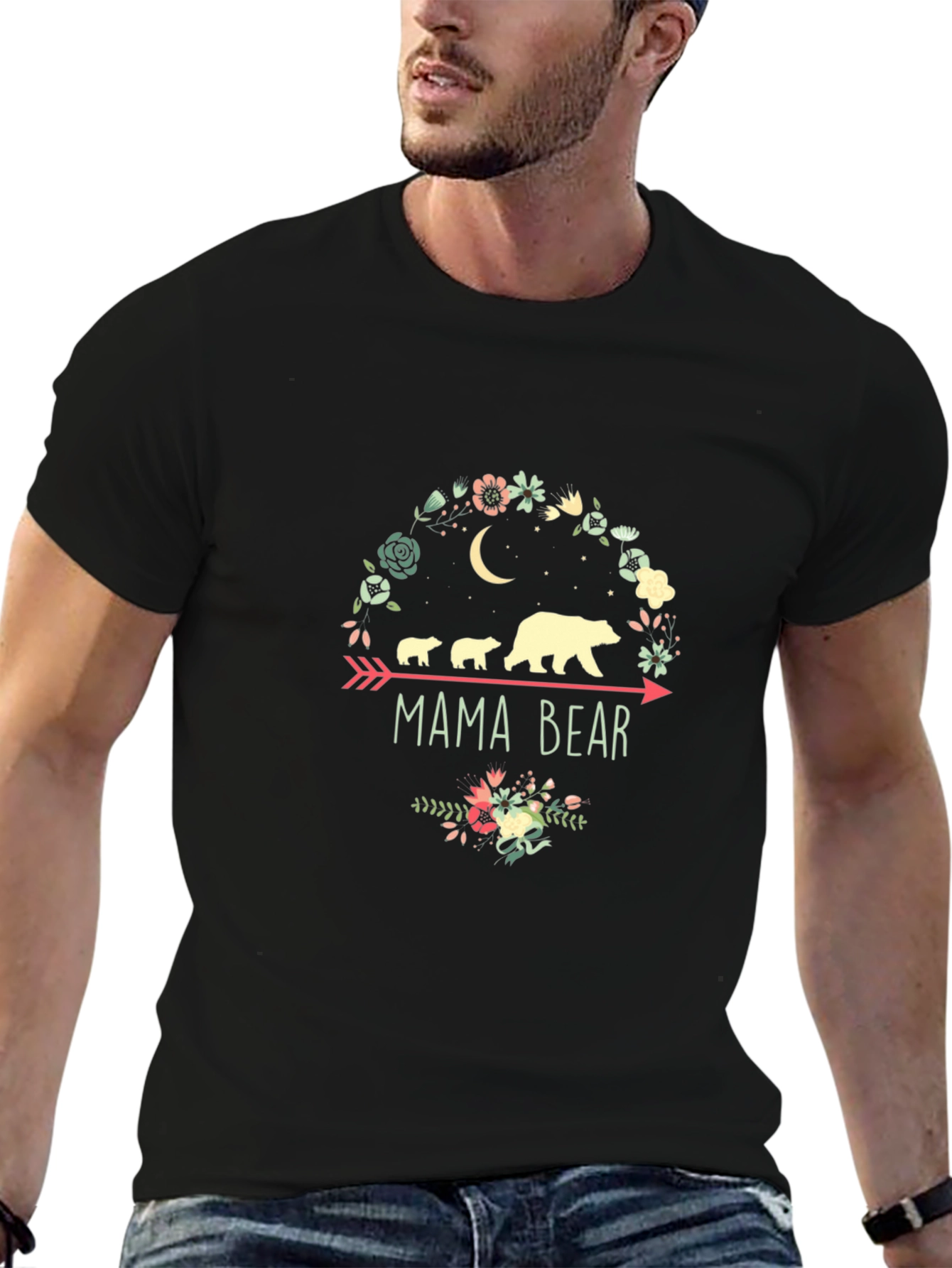 Mama Bear Graphic Tee - Cute Family Bear Shirt
