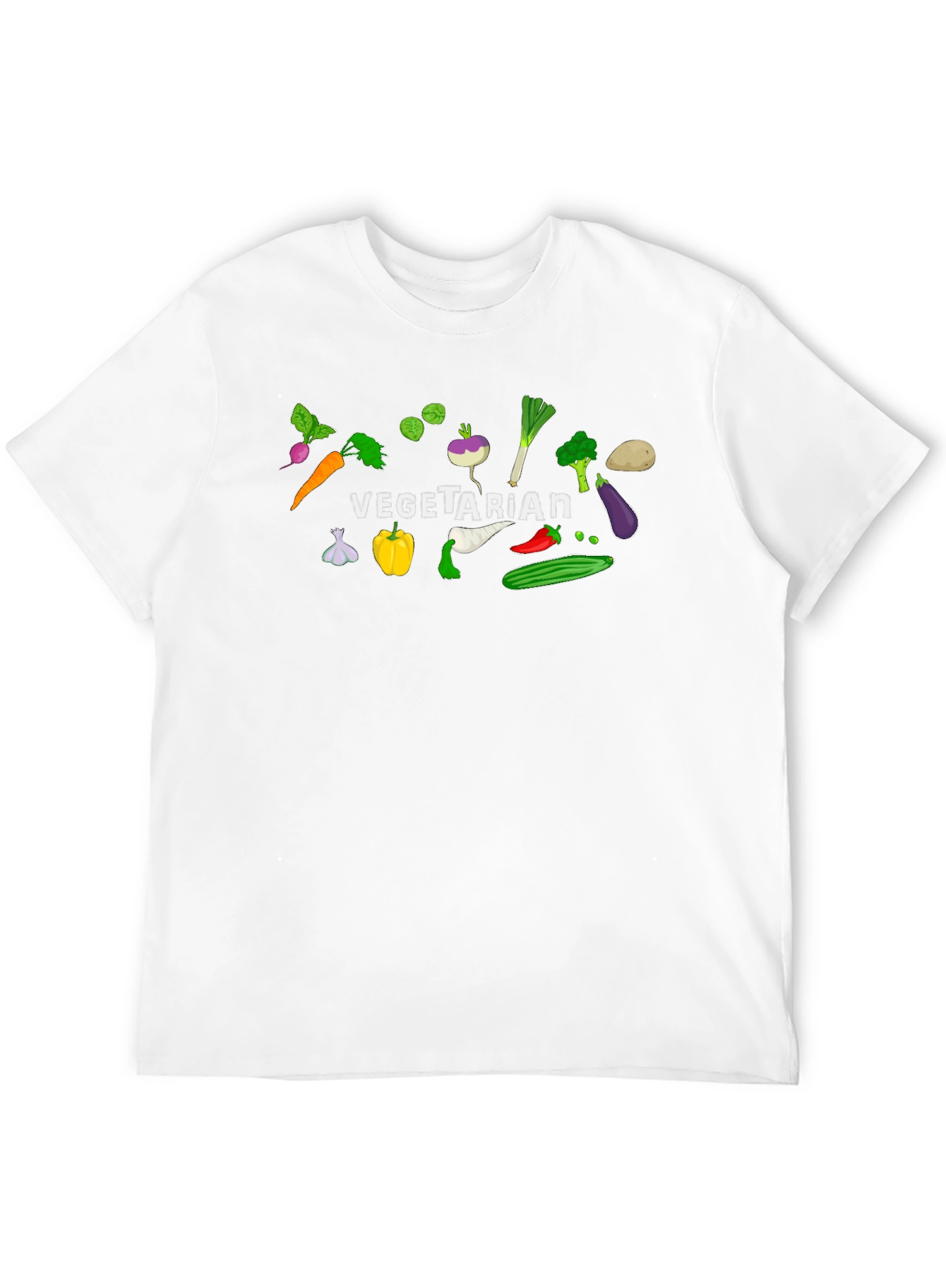 Vegetarian Graphic Tee - Black Cotton T-Shirt