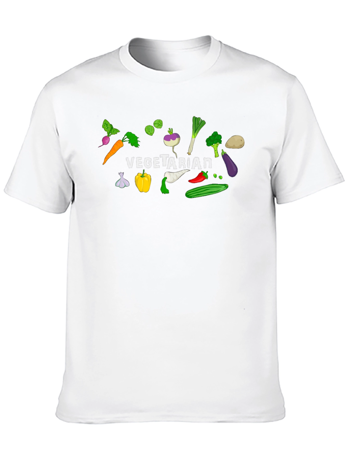 Vegetarian Graphic Tee - Black Cotton T-Shirt