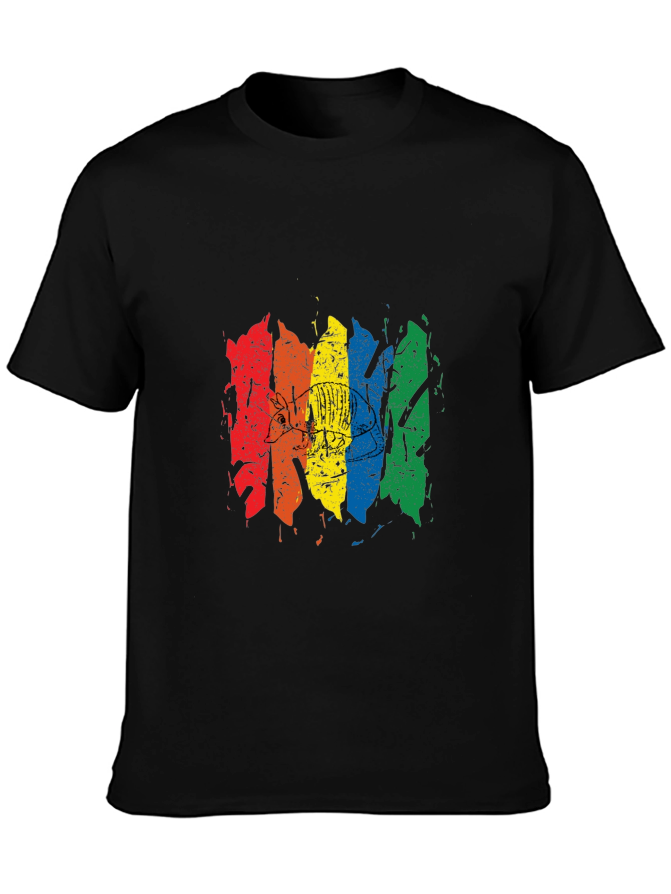 Rainbow Disc Golf Graphic Tee - Black