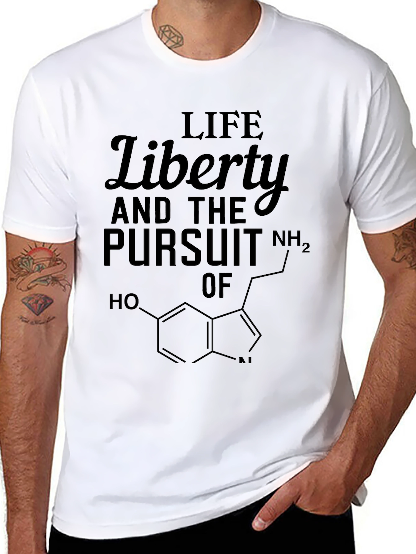 Life Liberty and Serotonin Mens Tee