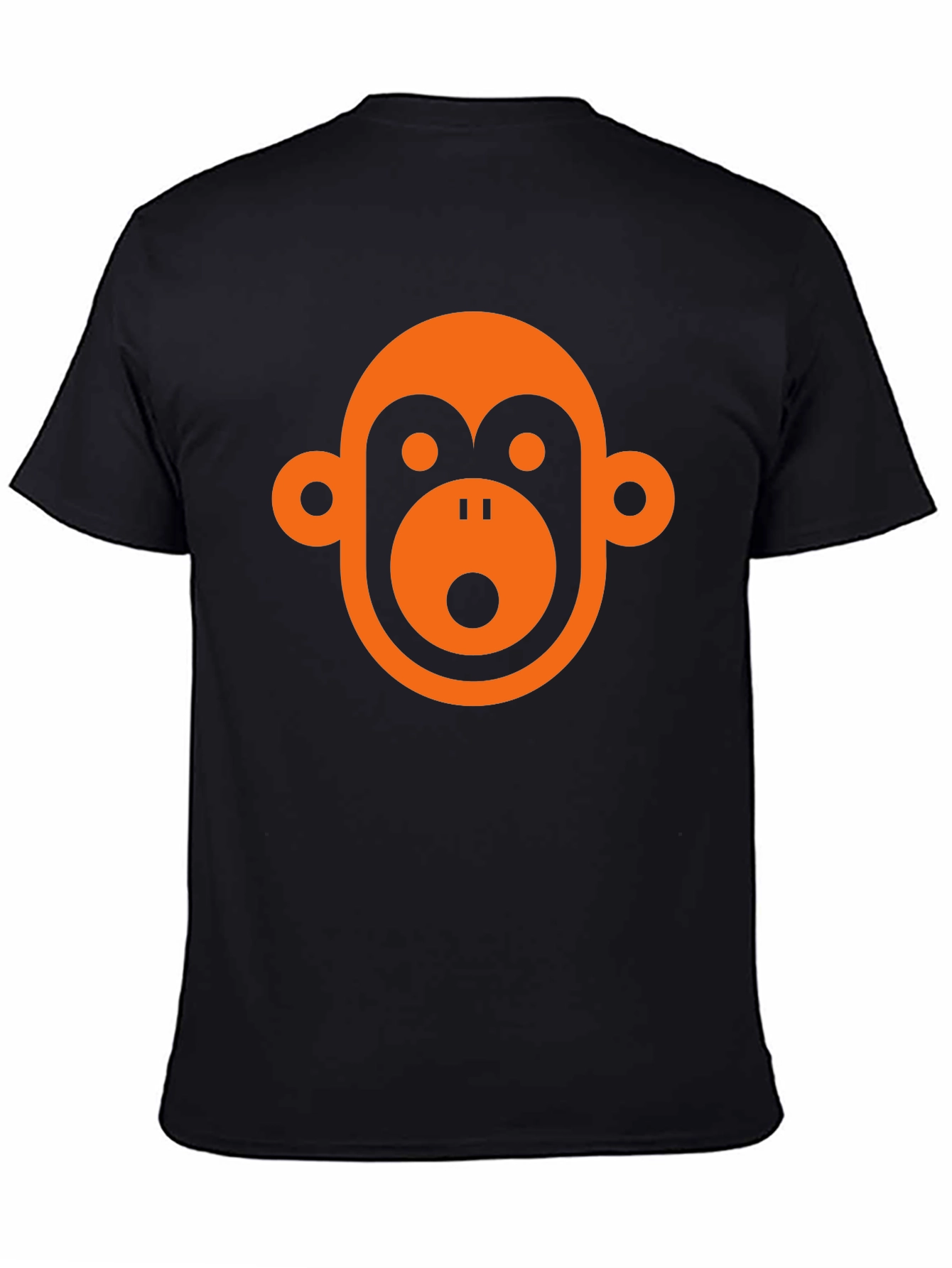 Monkey Face Graphic Tee - Black Casual T-Shirt