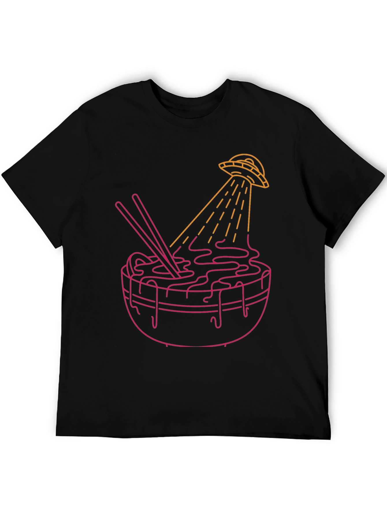 UFO Ramen Graphic Tee - Black Cotton Blend Shirt