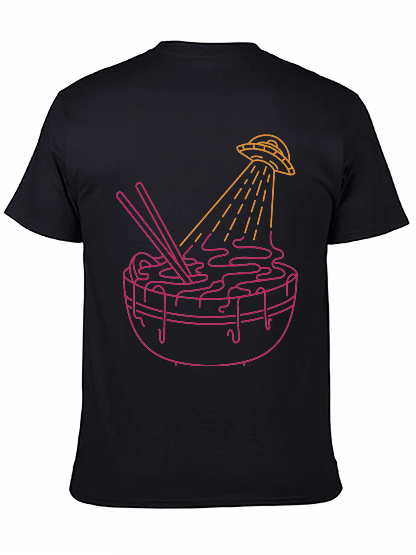 UFO Ramen Graphic Tee - Black Cotton Blend Shirt