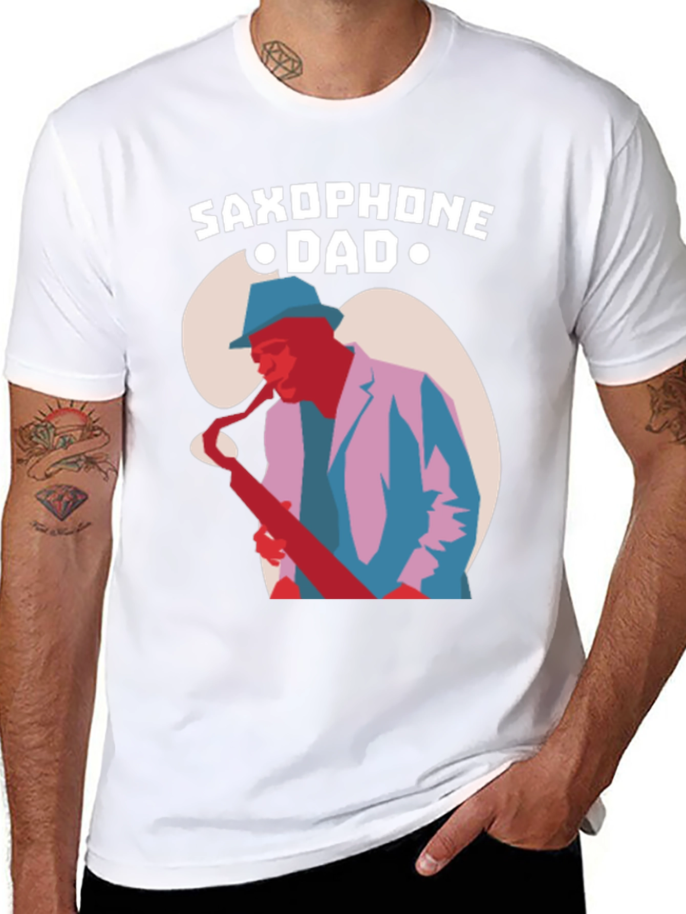Saxophone Dad Graphic T-Shirt - Music Lover Tee