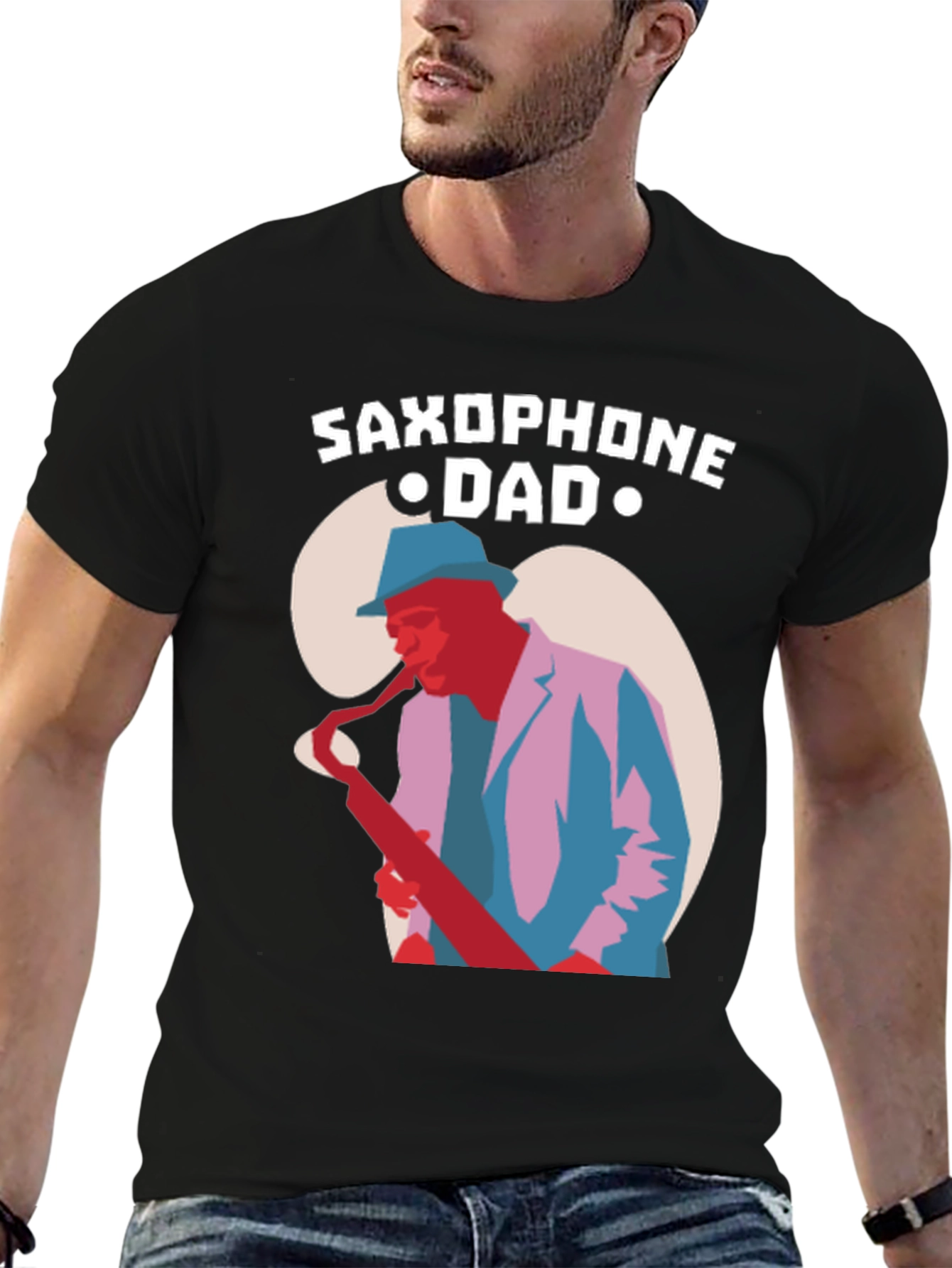 Saxophone Dad Graphic T-Shirt - Music Lover Tee