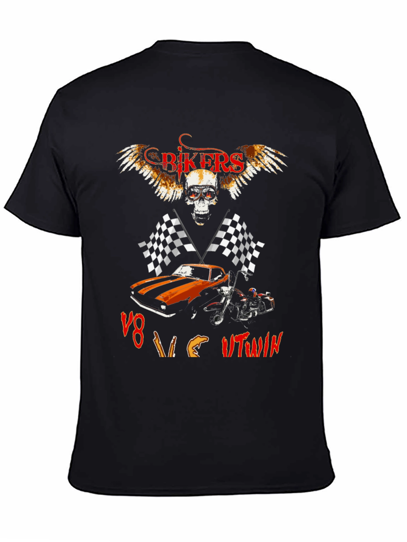 Bikers V8 vs V-Twin Graphic Tee