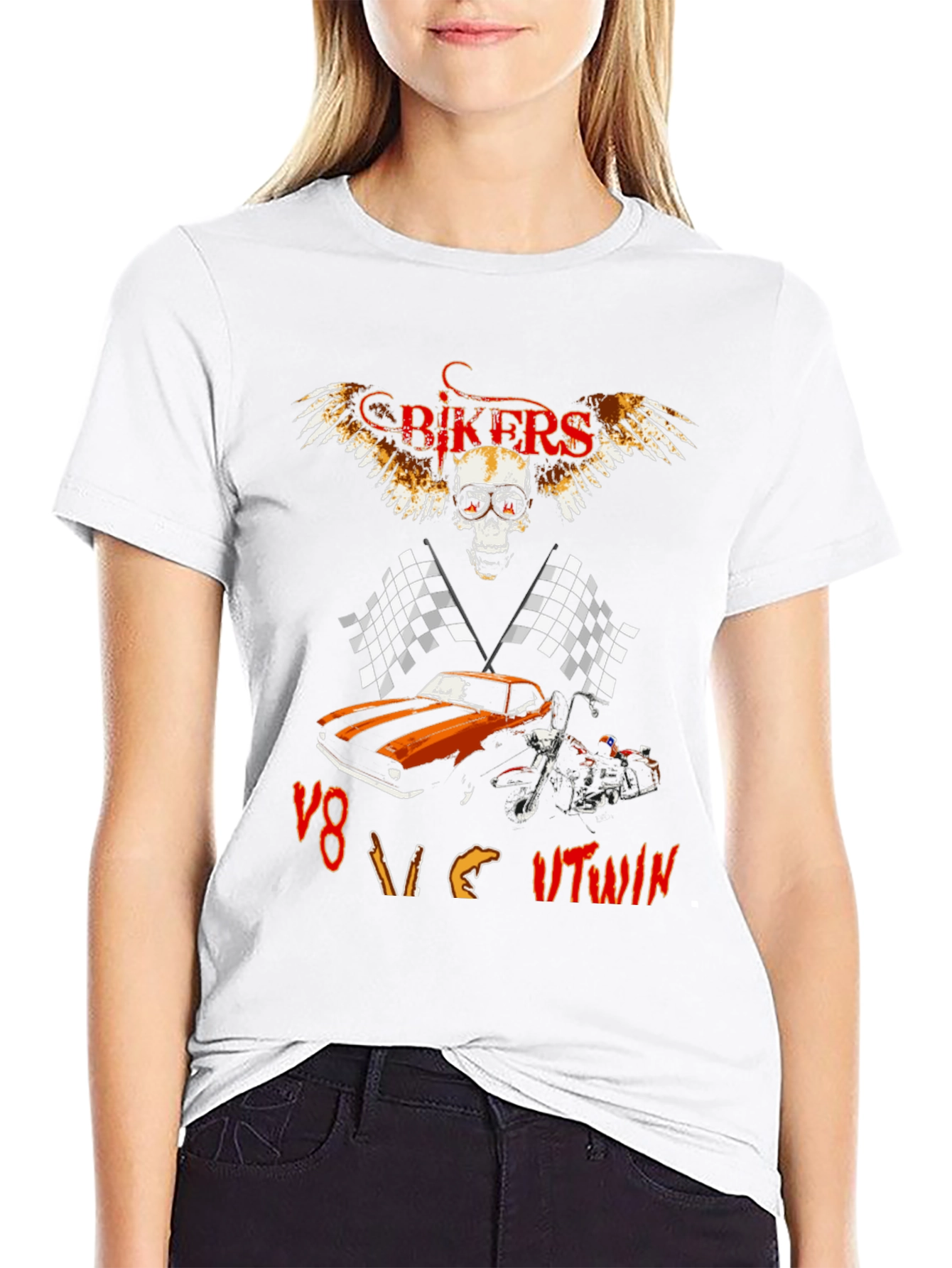 Bikers V8 vs V-Twin Graphic Tee