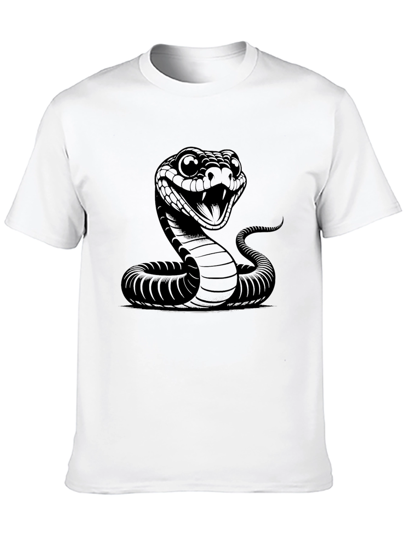 Mens Black T-Shirt with Cobra Graphic