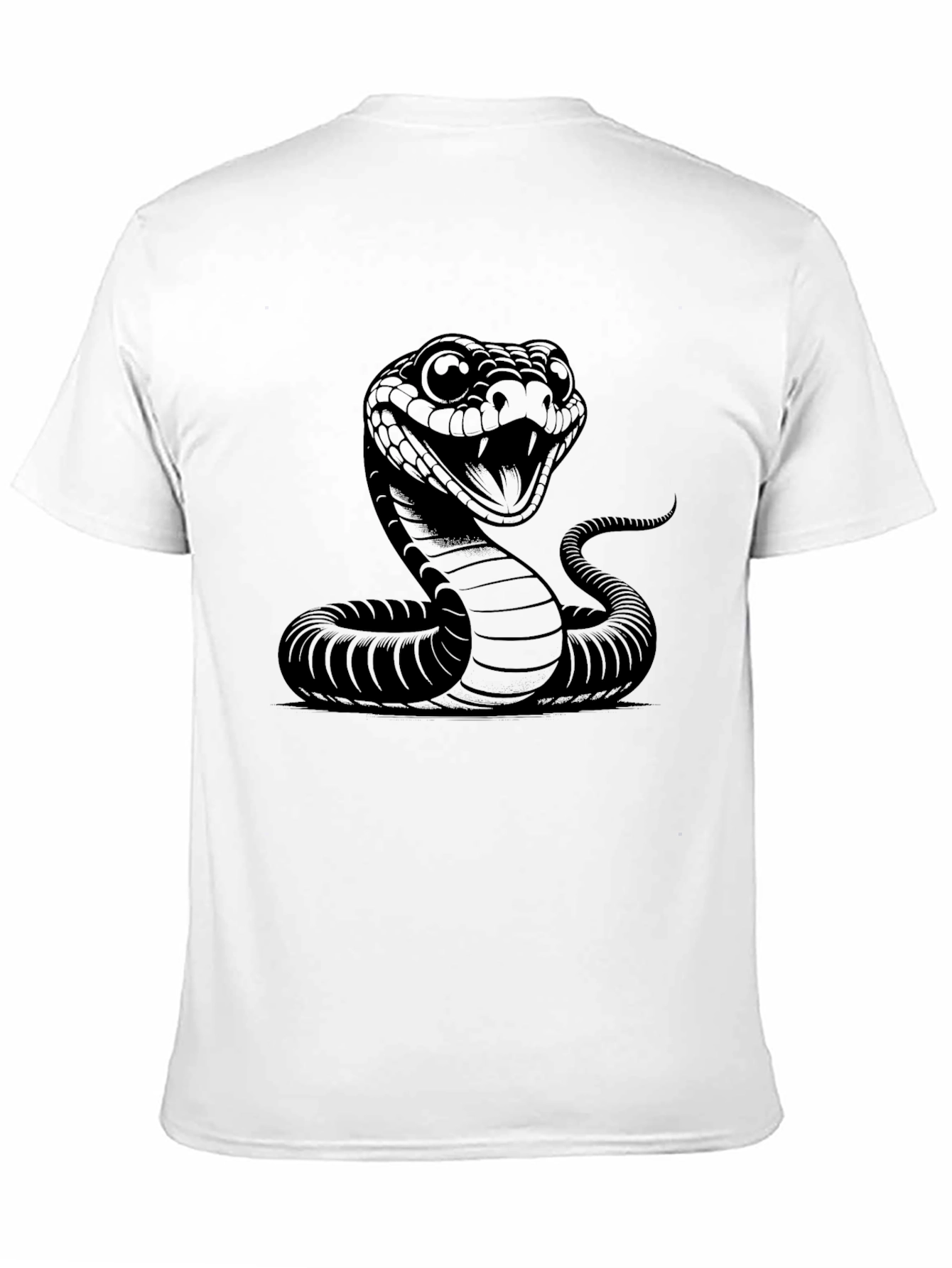 Mens Black T-Shirt with Cobra Graphic