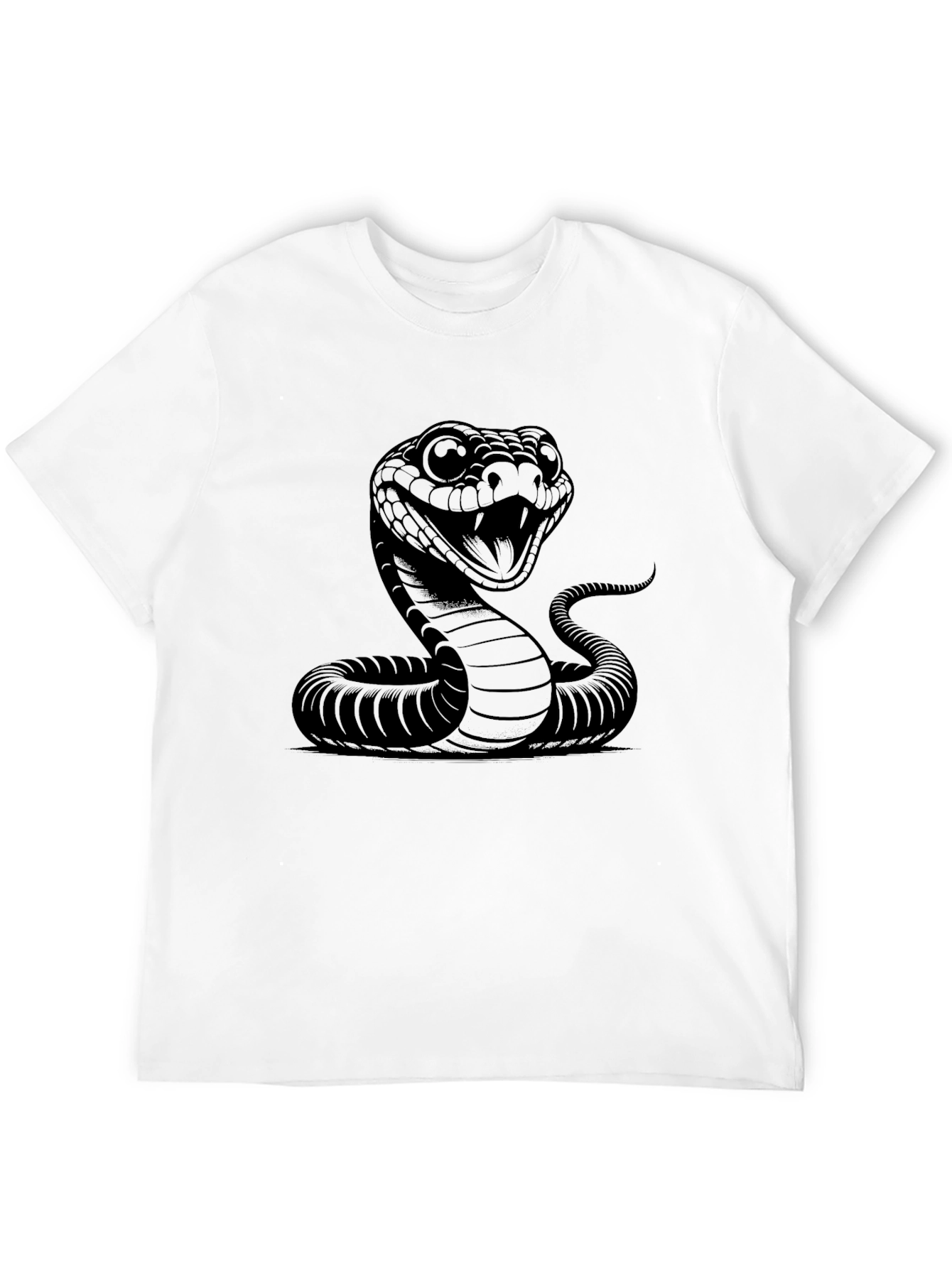 Mens Black T-Shirt with Cobra Graphic