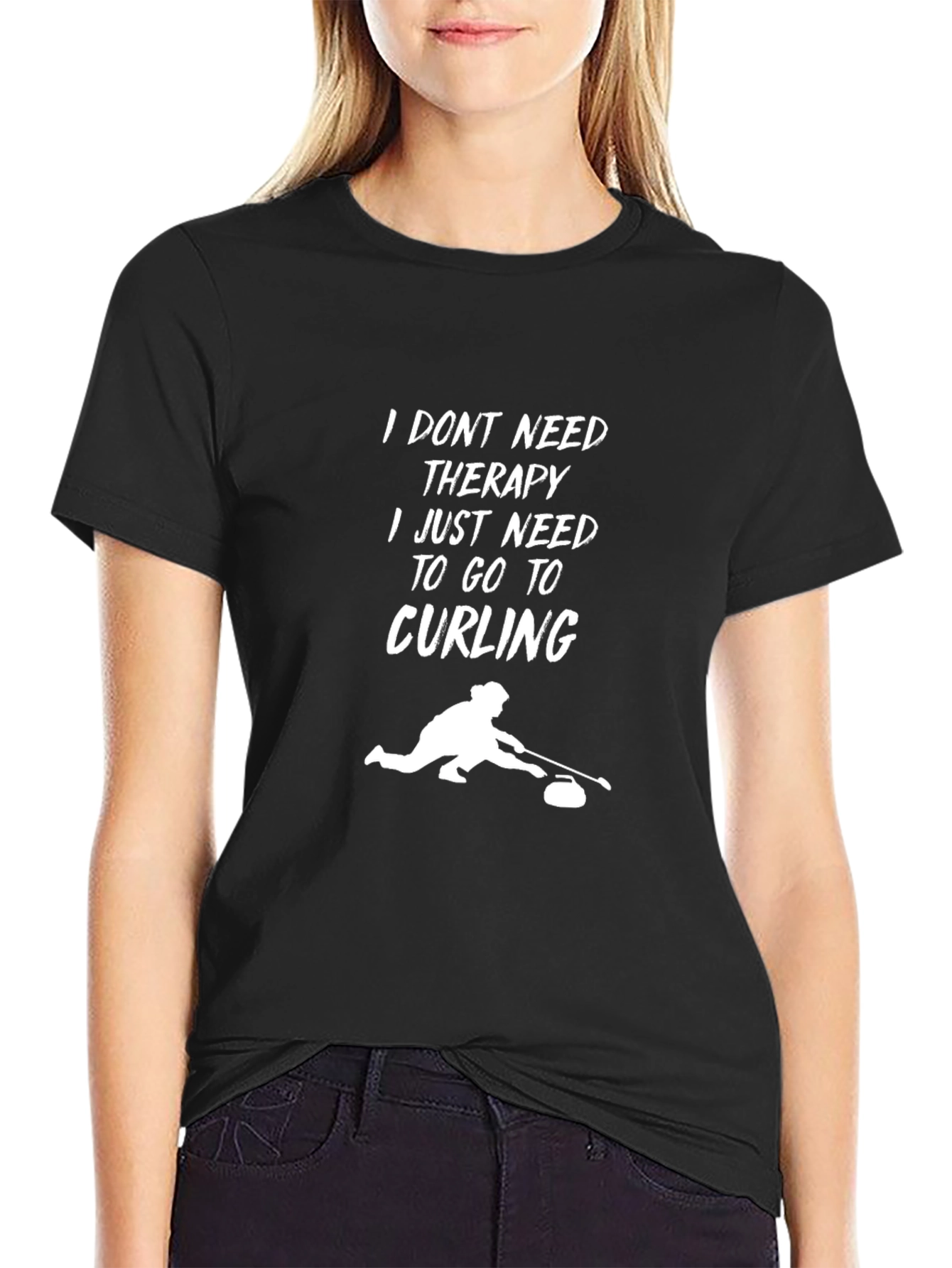 Curling Therapy Graphic T-Shirt
