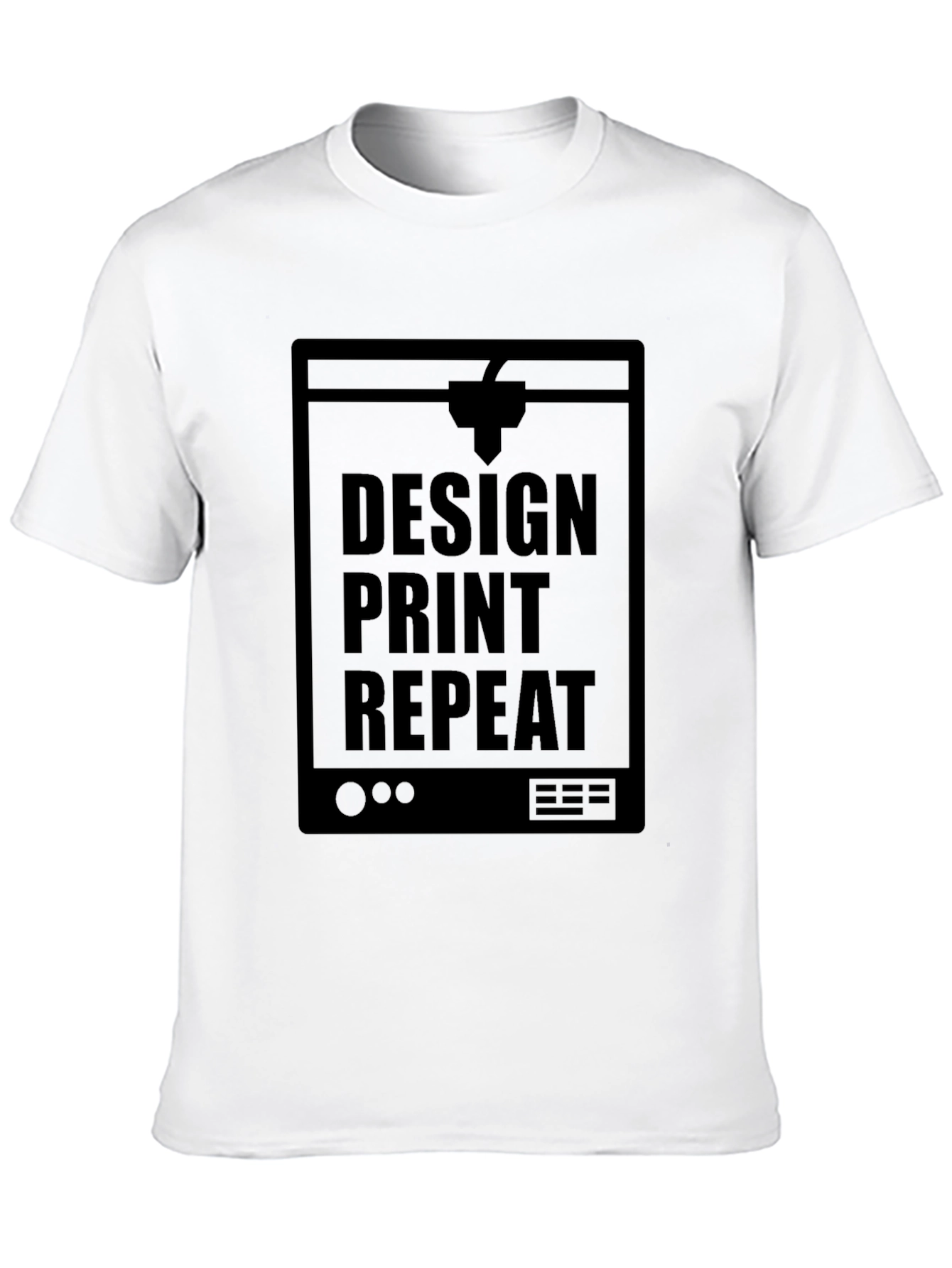 Design Print Repeat Black T-Shirt