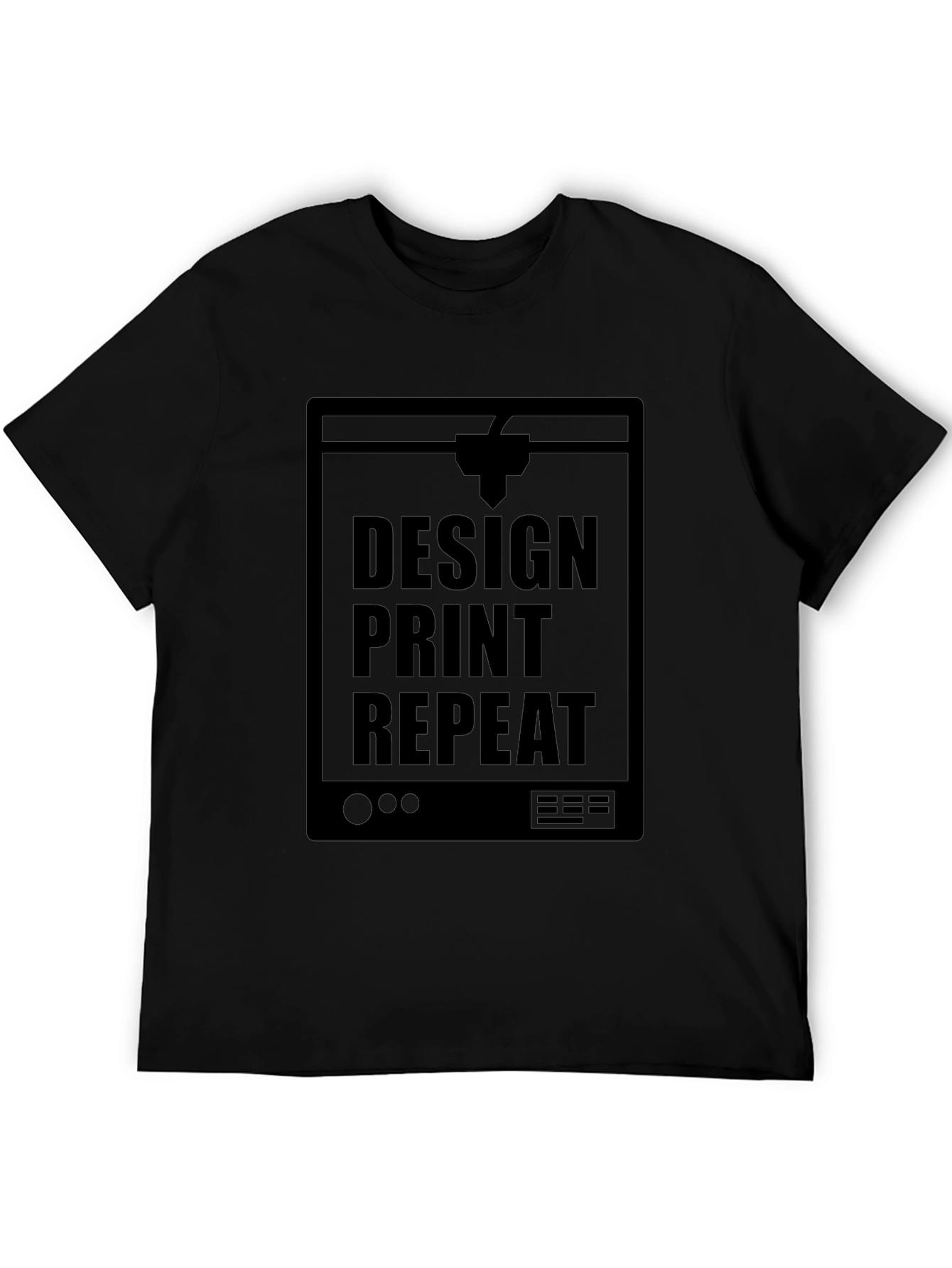 Design Print Repeat Black T-Shirt