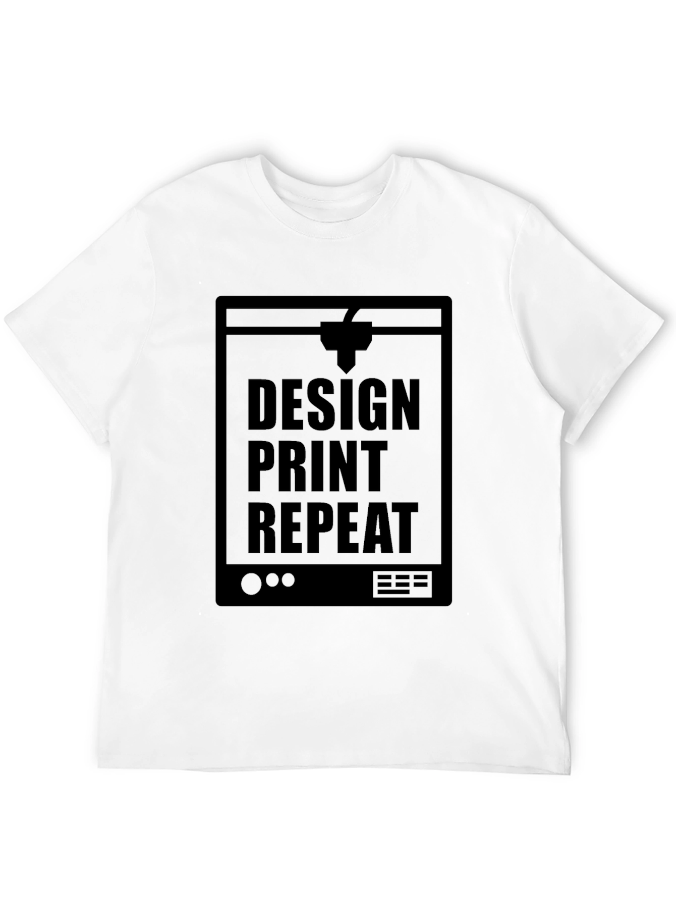 Design Print Repeat Black T-Shirt