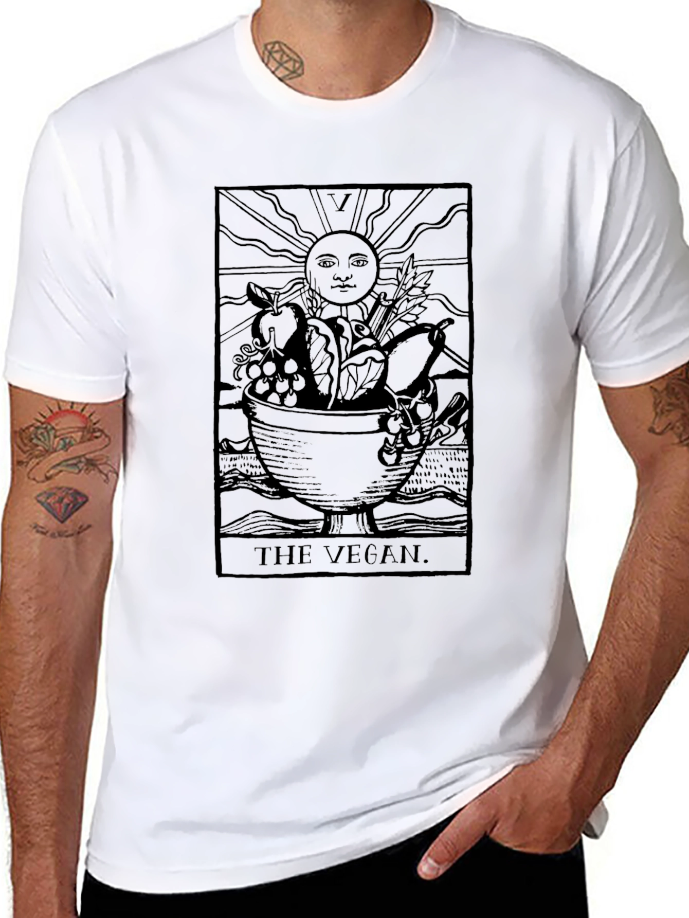 The Vegan Tarot Card T-Shirt - Black