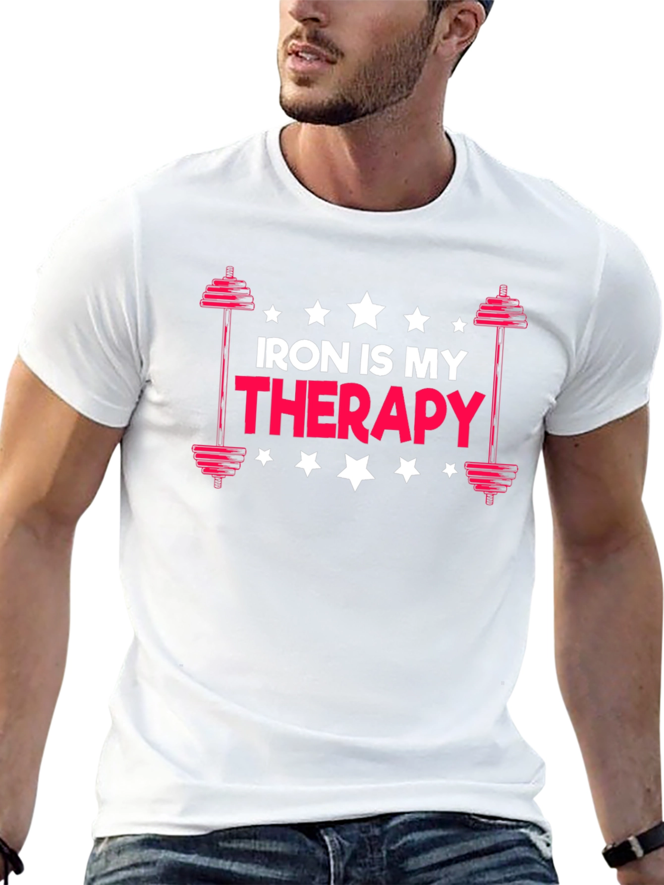 Iron Is My Therapy - Black Graphic T-Shirt