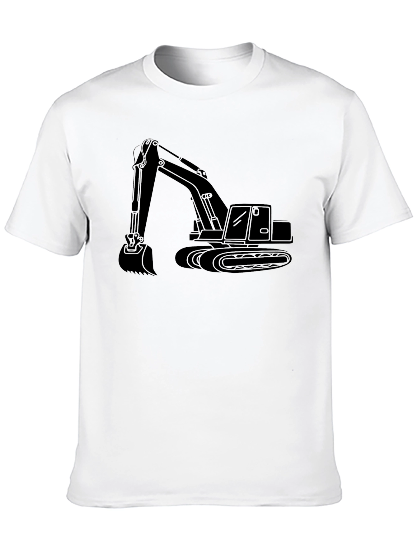 Excavator Graphic Tee - Black Crew Neck
