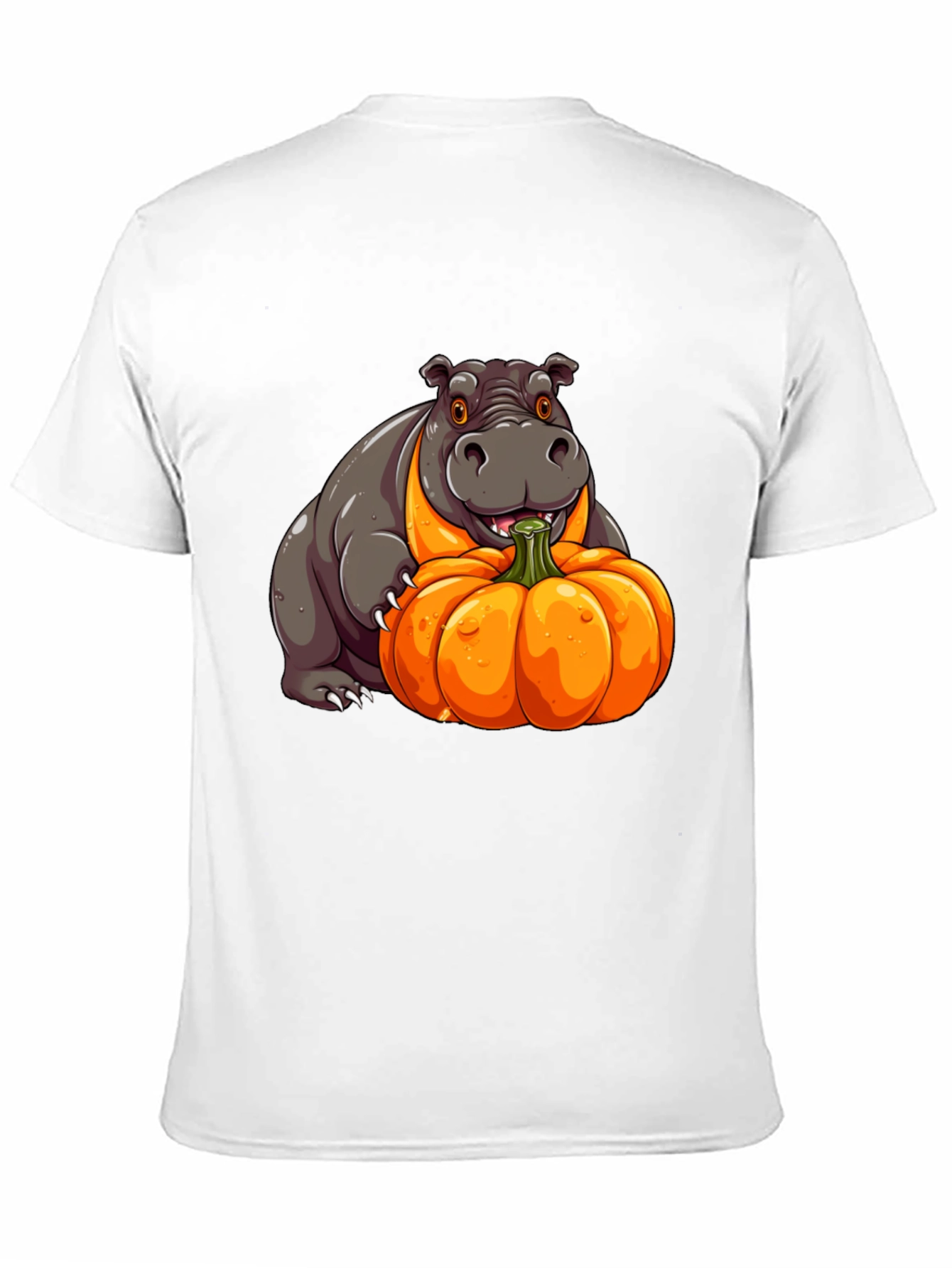 Hippo & Pumpkin Graphic Tee - Halloween Style