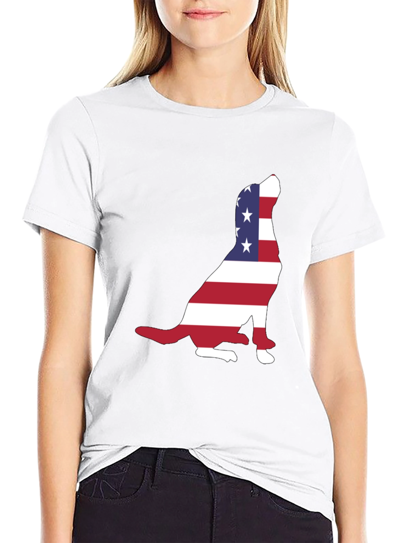 Patriotic Dog USA Flag T-Shirt