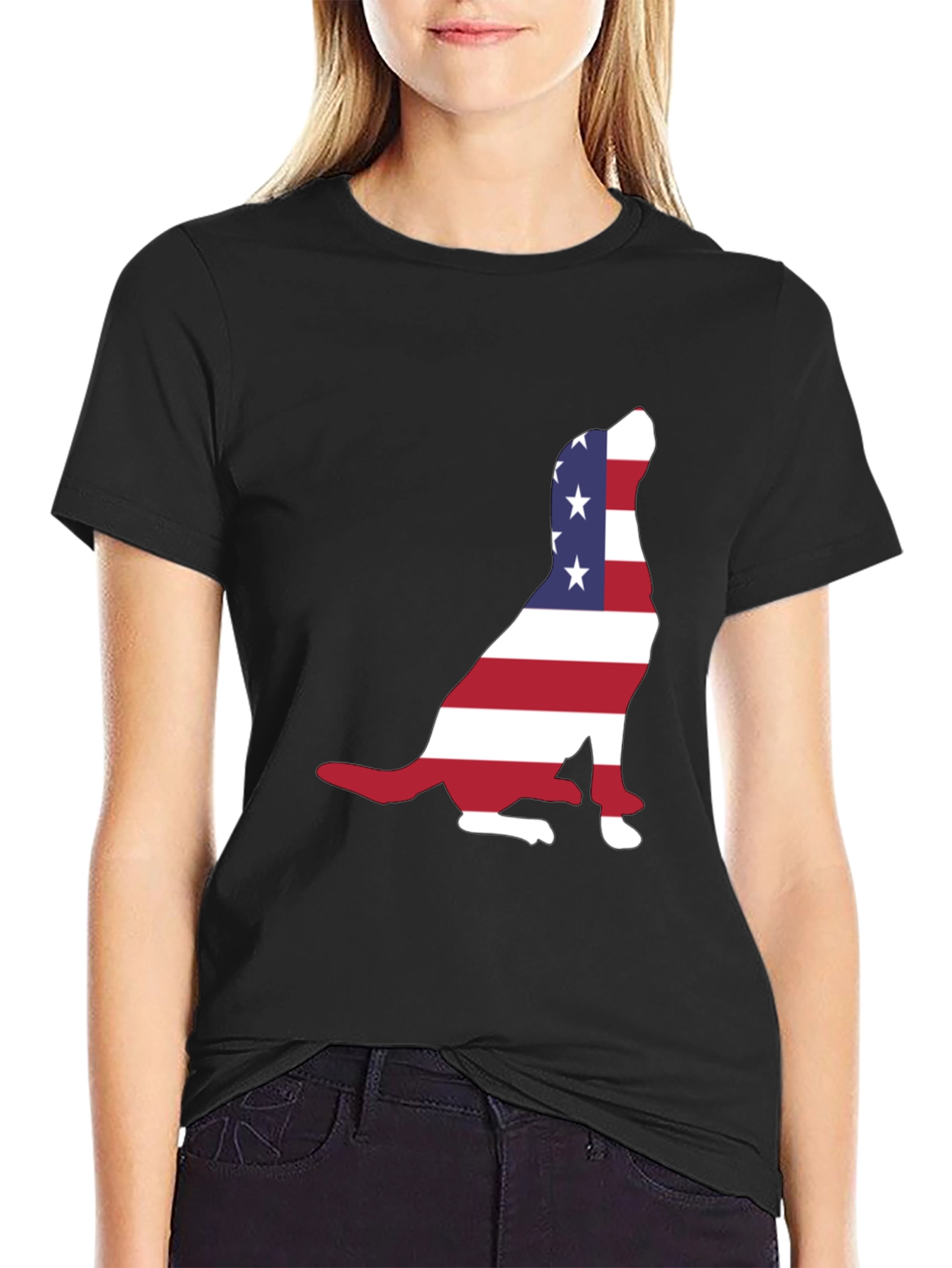 Patriotic Dog USA Flag T-Shirt
