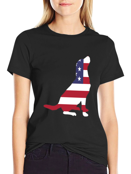 Patriotic Dog USA Flag T-Shirt