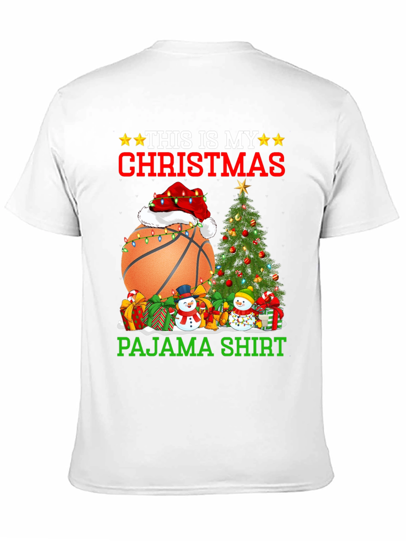 Christmas Basketball Pajama T-Shirt