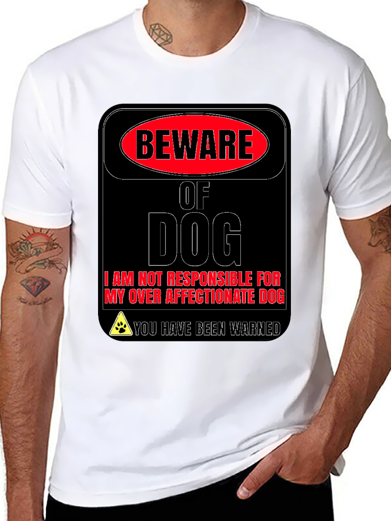 Beware of Dog Novelty Graphic T-Shirt