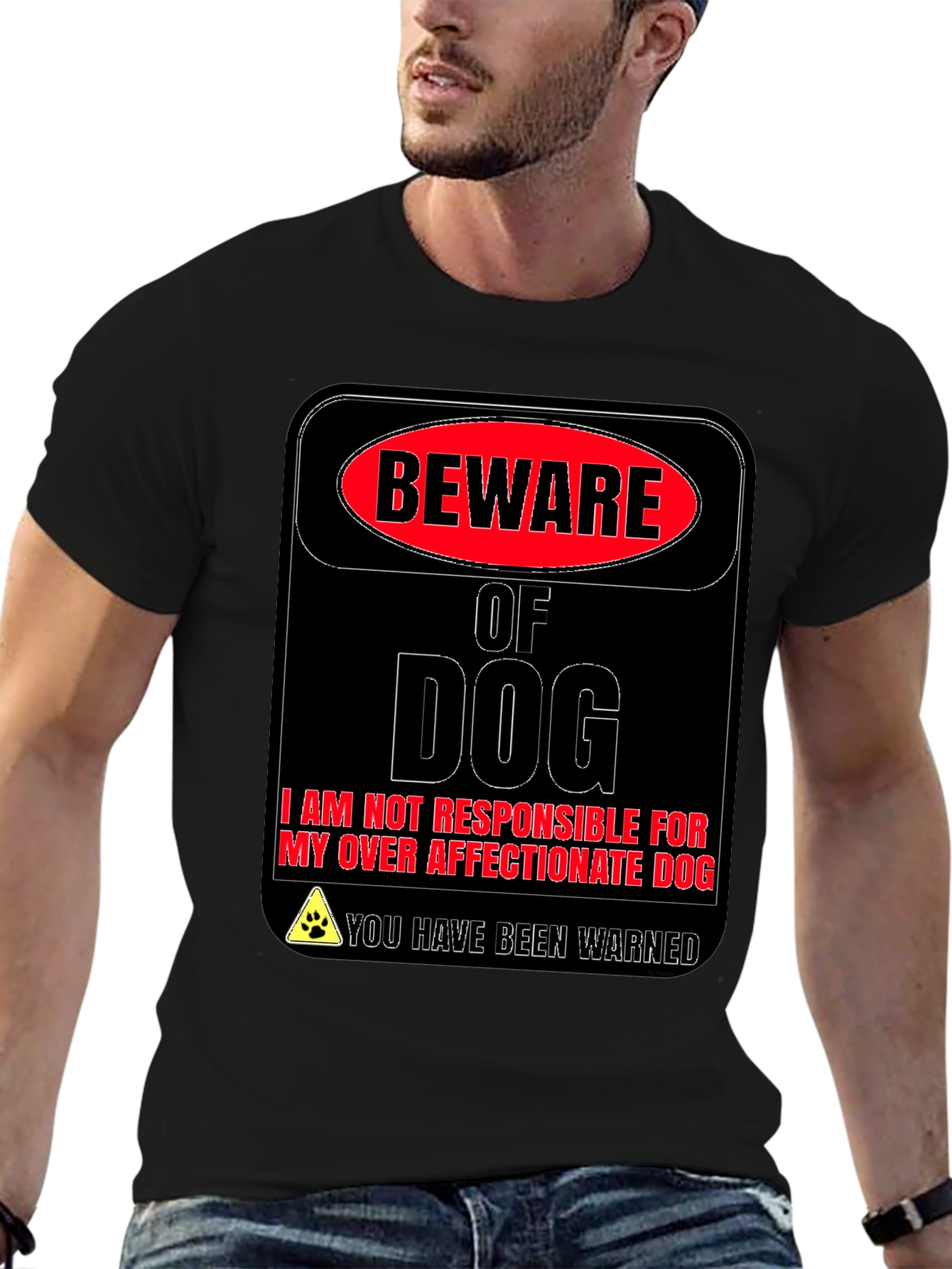 Beware of Dog Novelty Graphic T-Shirt