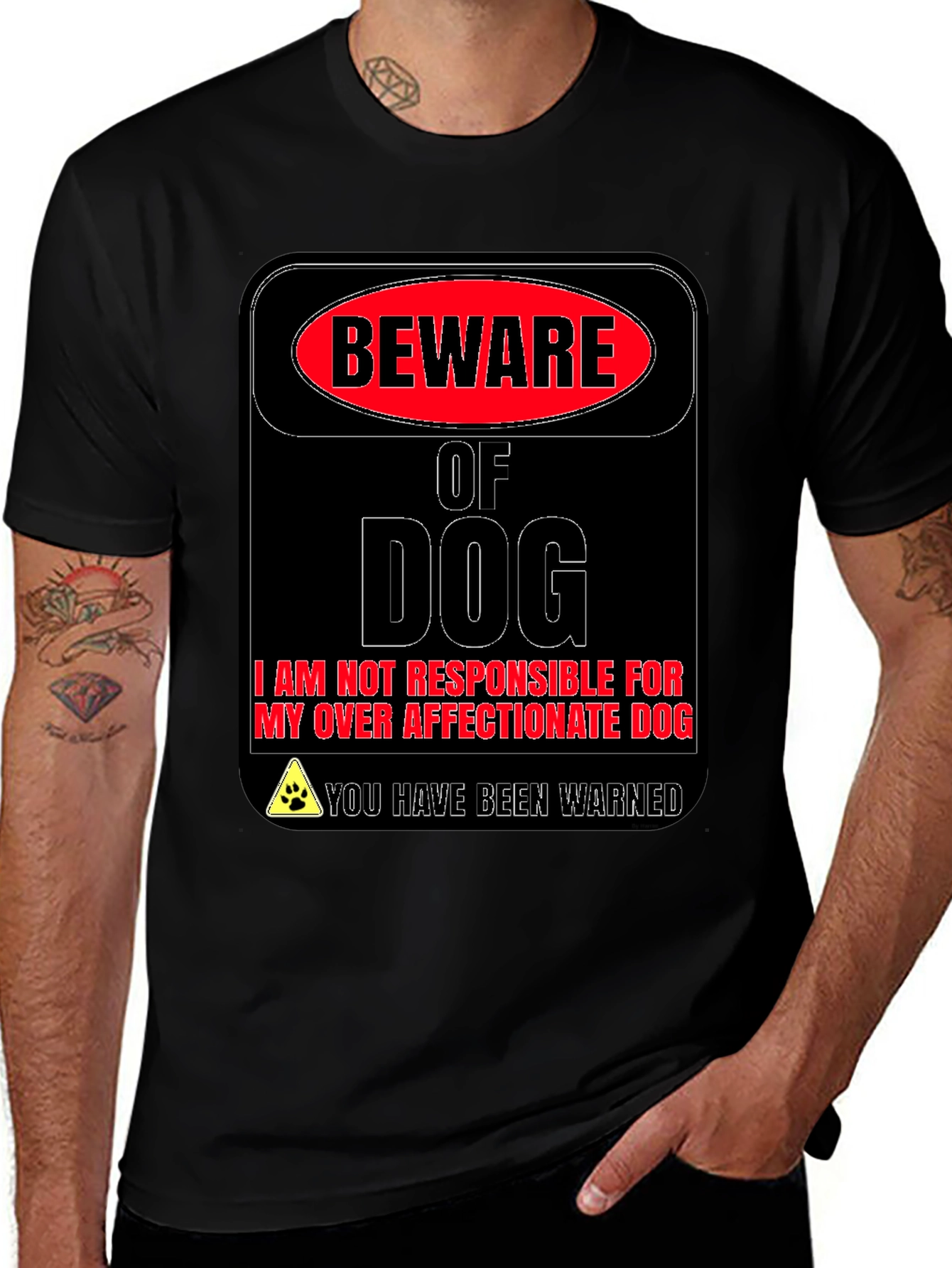 Beware of Dog Novelty Graphic T-Shirt