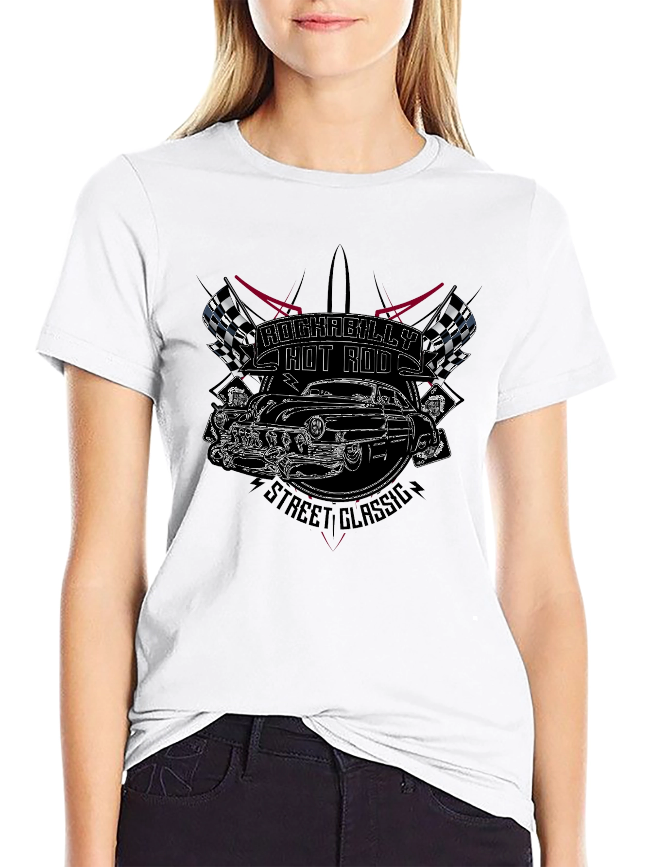 Rockabilly Hot Rod Classic Black T-Shirt