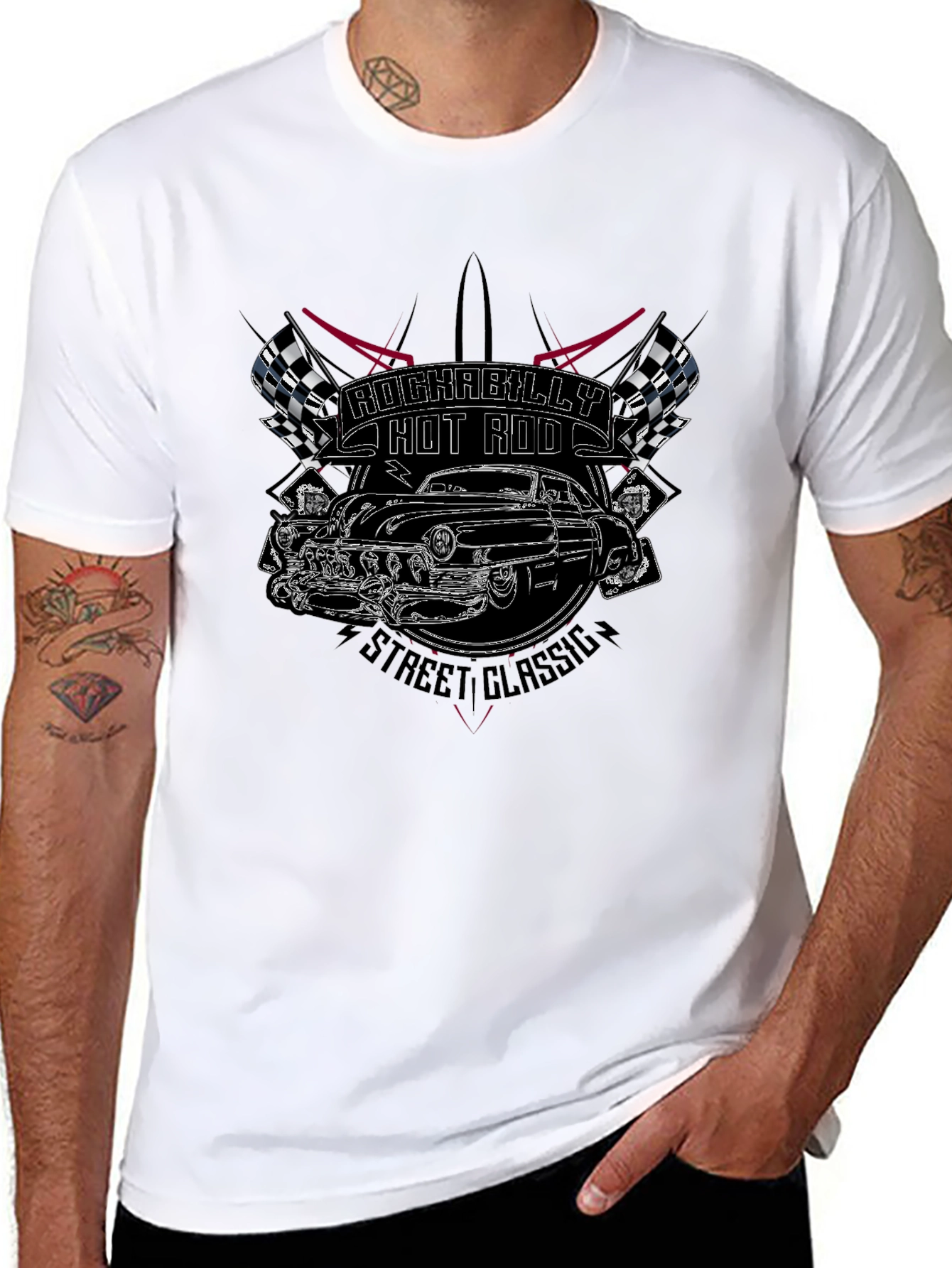 Rockabilly Hot Rod Classic Black T-Shirt