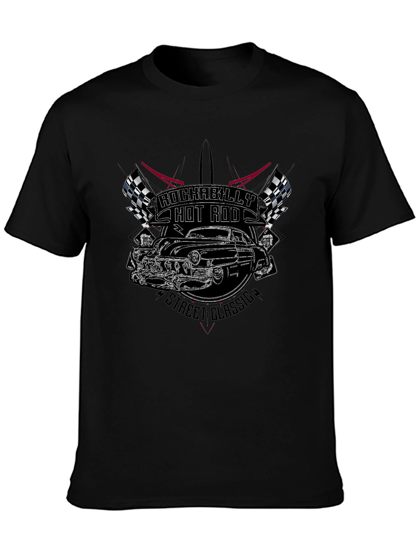Rockabilly Hot Rod Classic Black T-Shirt