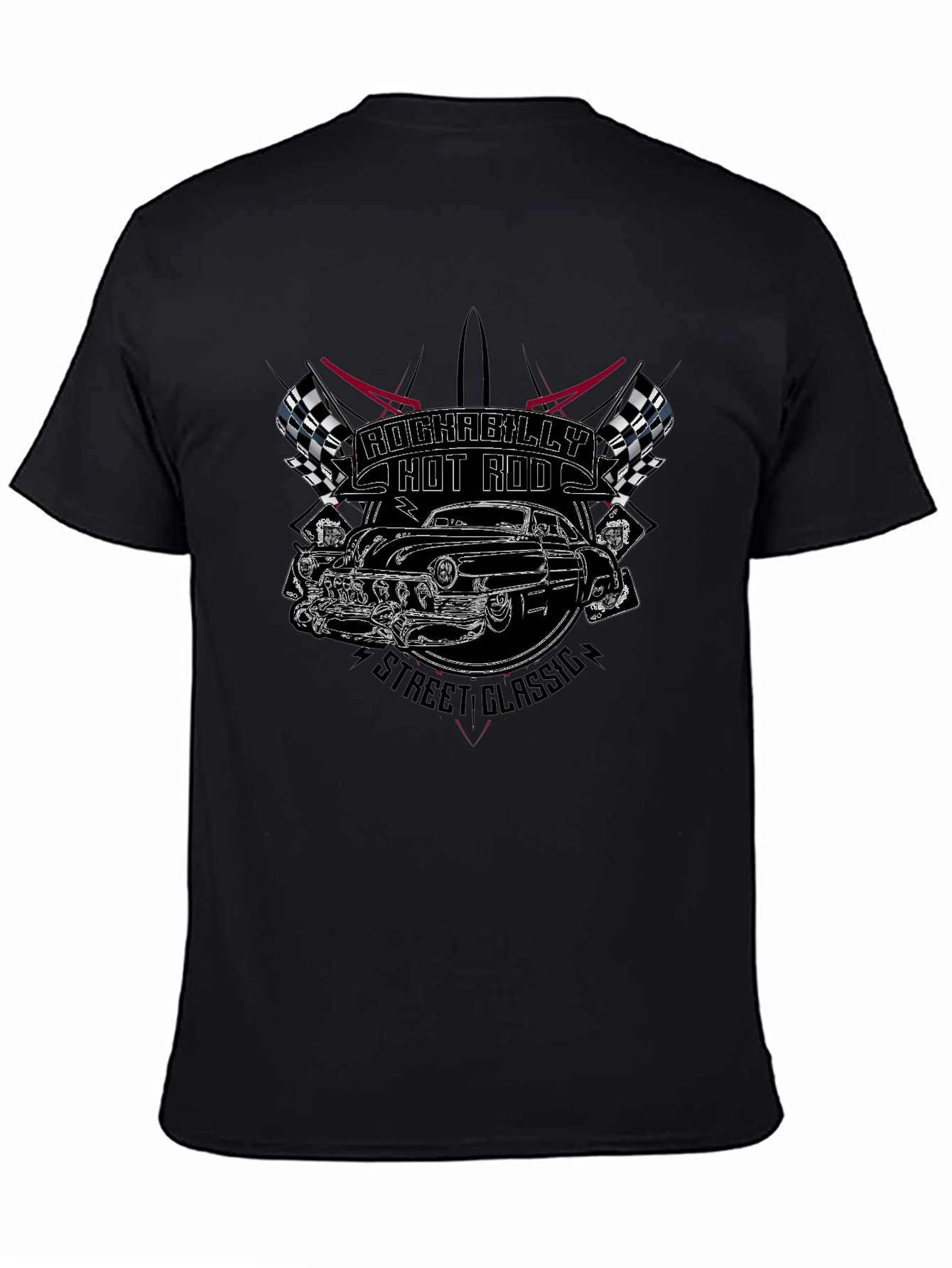 Rockabilly Hot Rod Classic Black T-Shirt