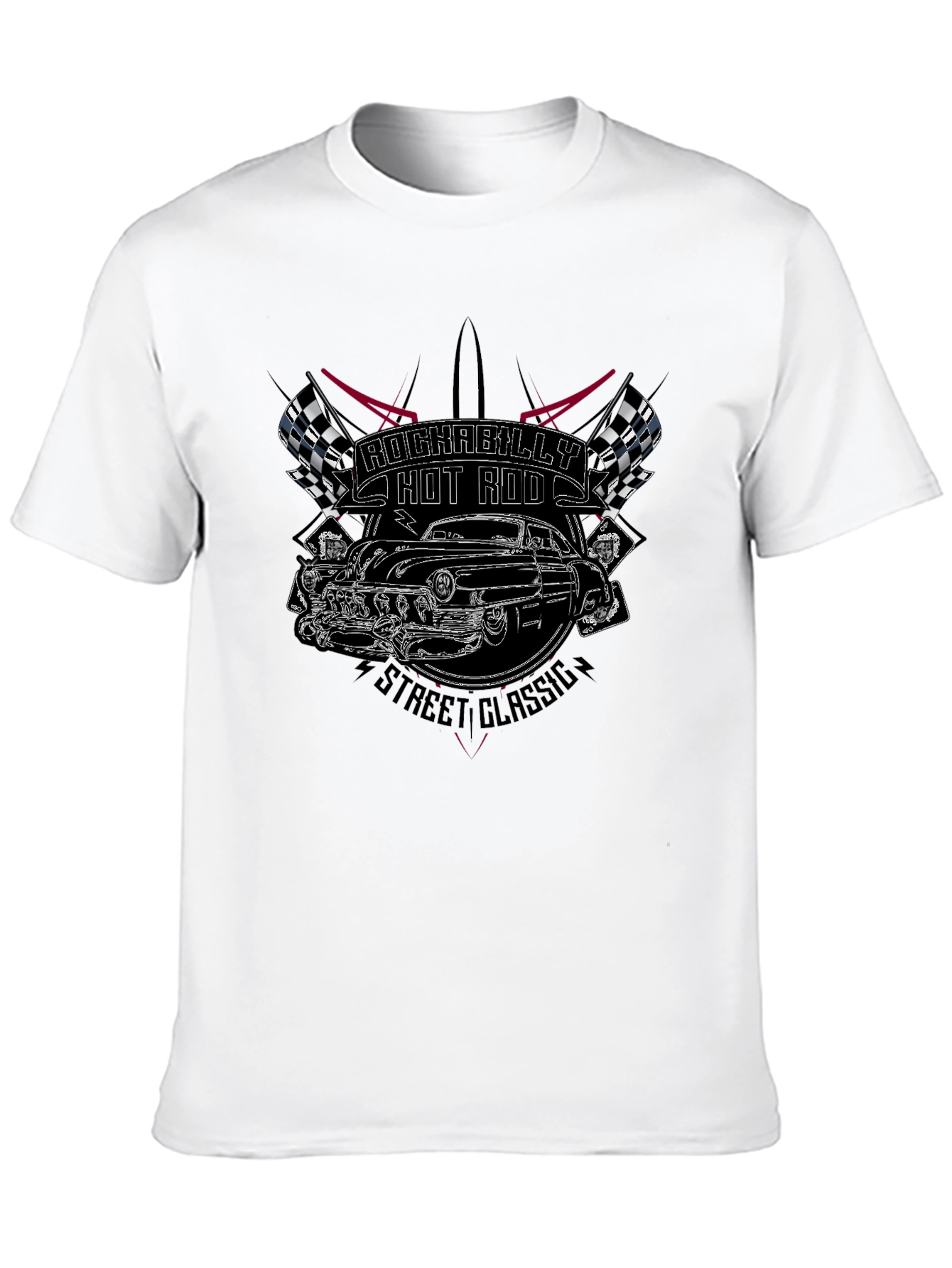 Rockabilly Hot Rod Classic Black T-Shirt