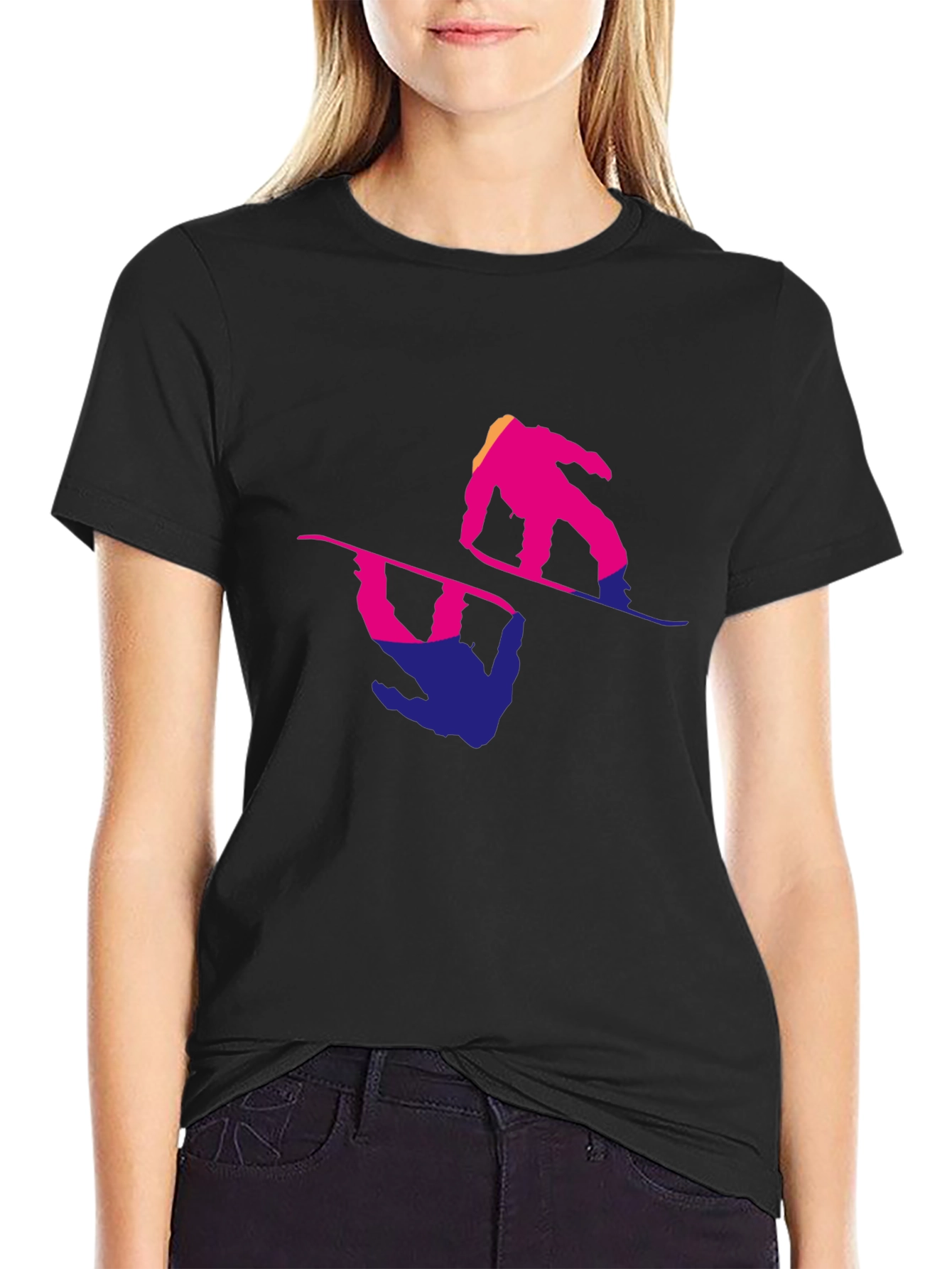 Snowboarder Graphic Tee - Cool Reflective Design