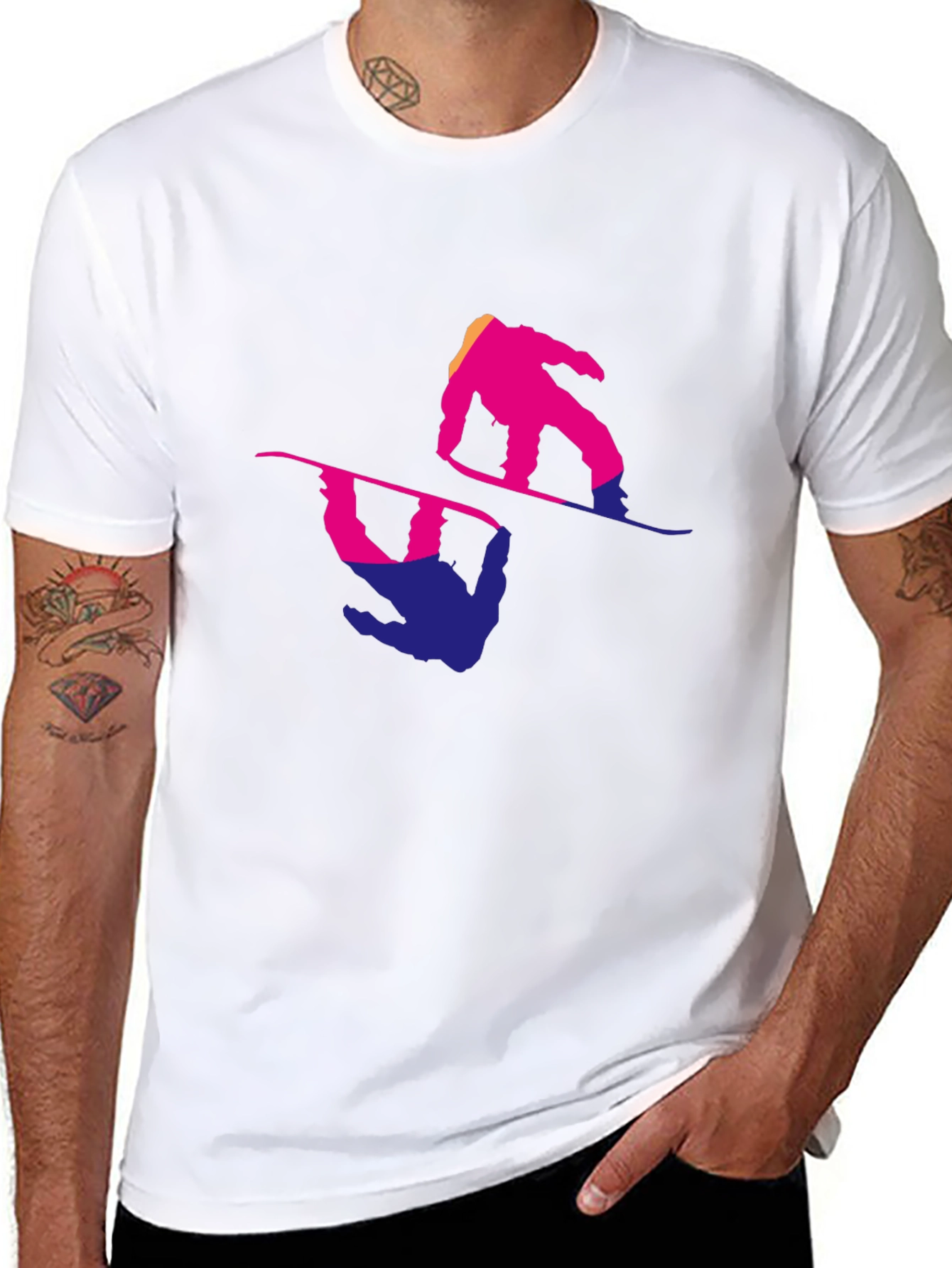Snowboarder Graphic Tee - Cool Reflective Design
