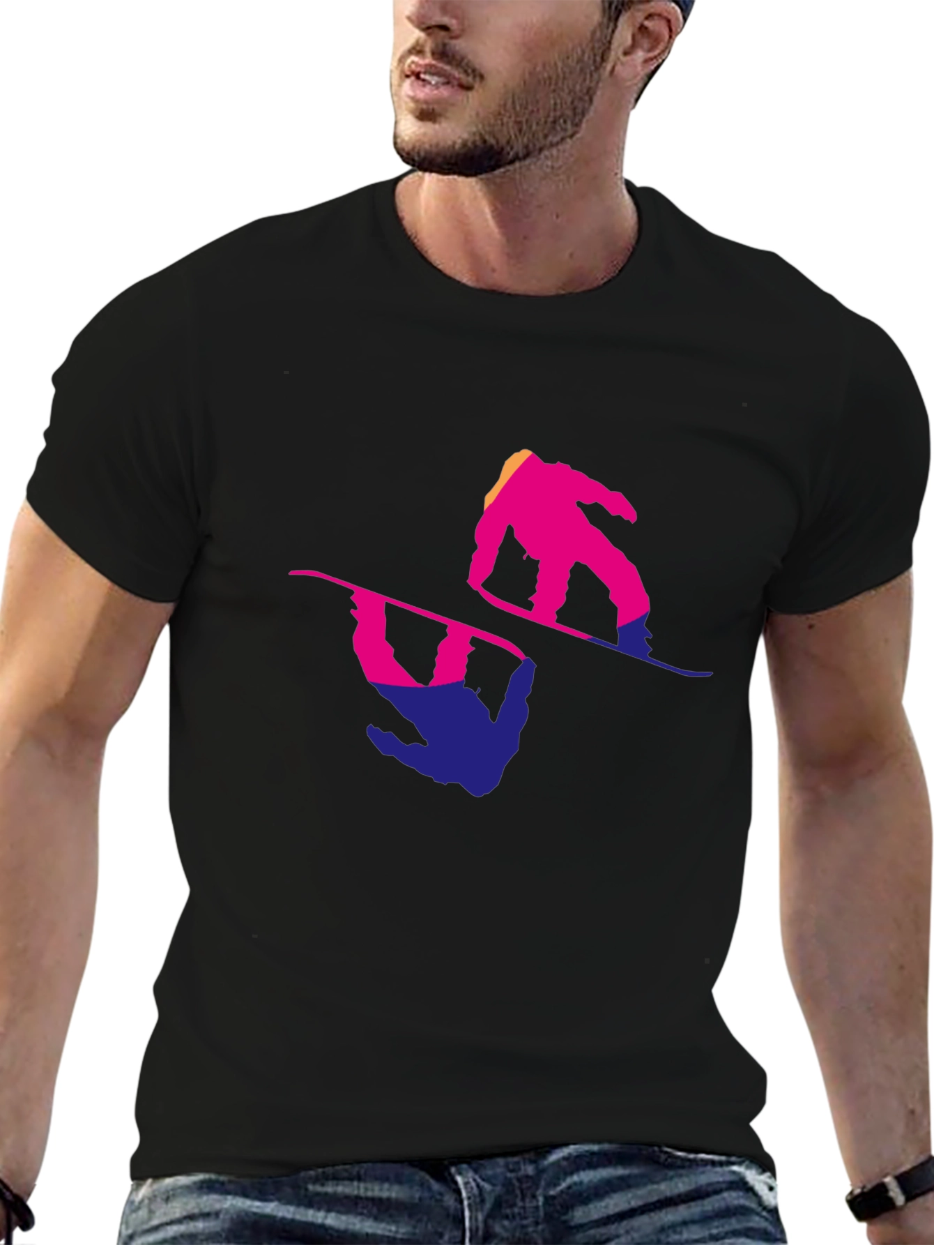 Snowboarder Graphic Tee - Cool Reflective Design