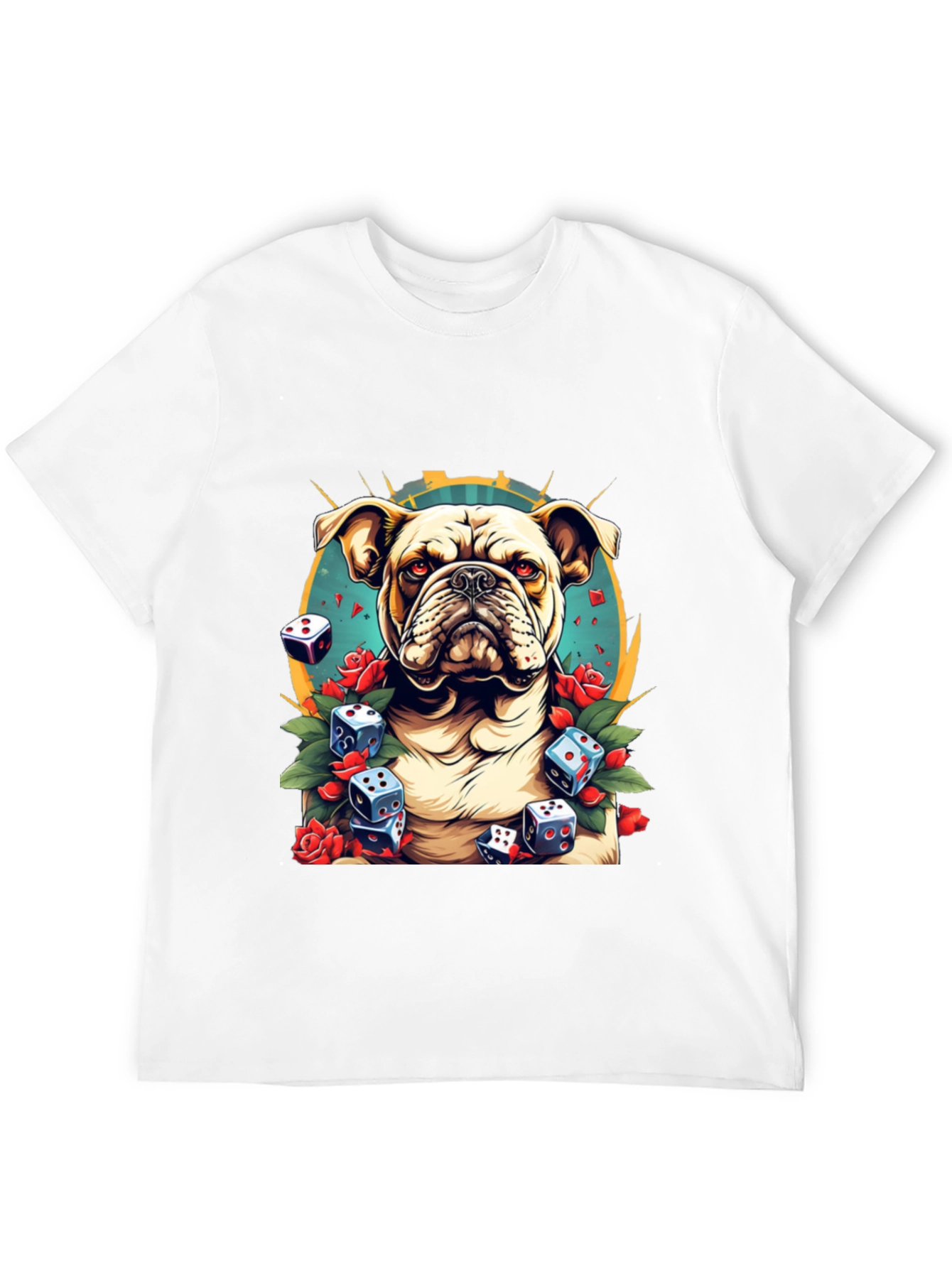 Bulldog & Dice Graphic Tee - Unique Design