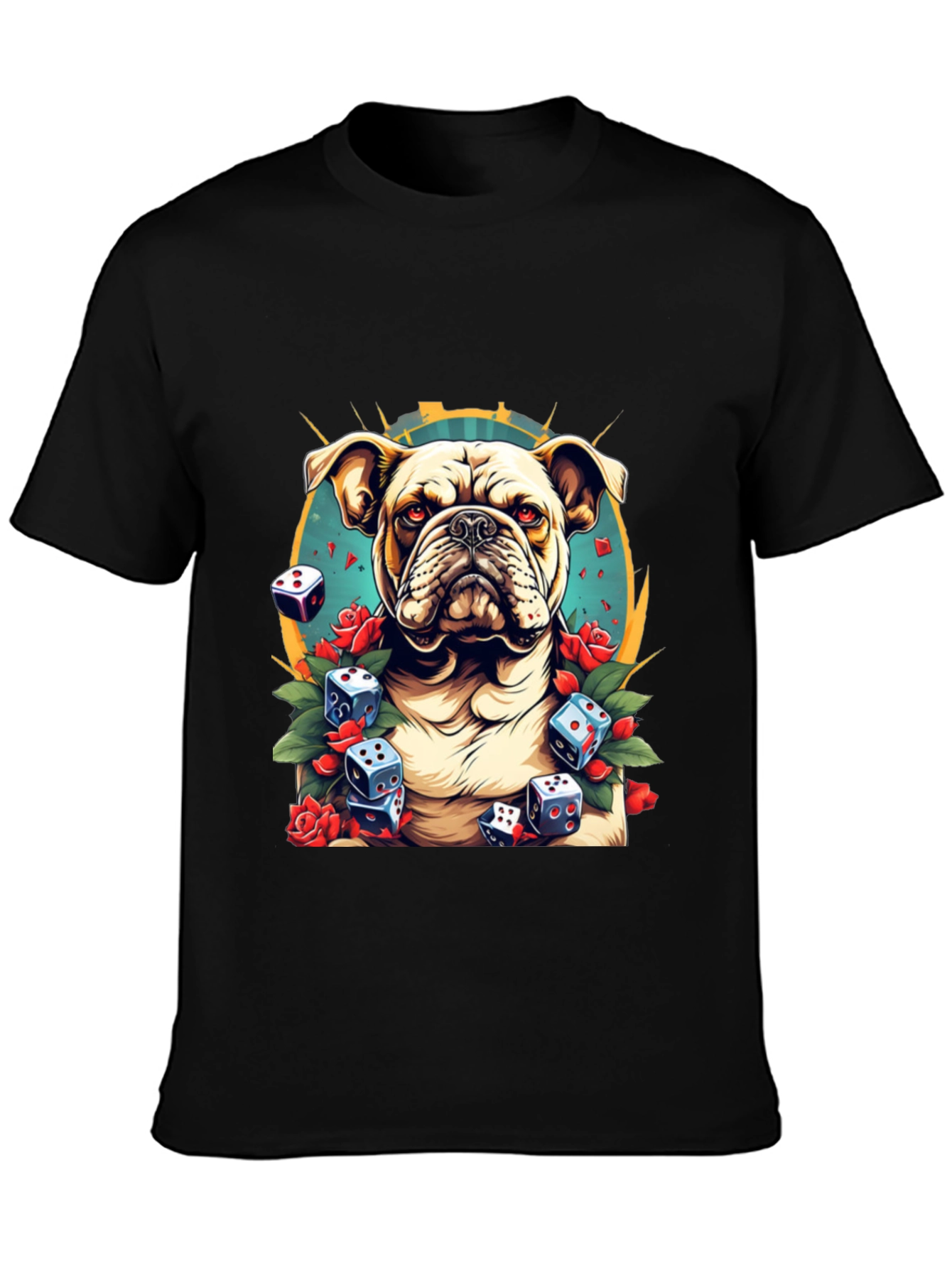 Bulldog & Dice Graphic Tee - Unique Design