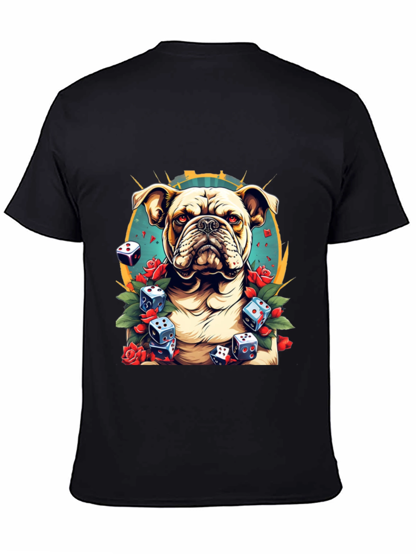 Bulldog & Dice Graphic Tee - Unique Design