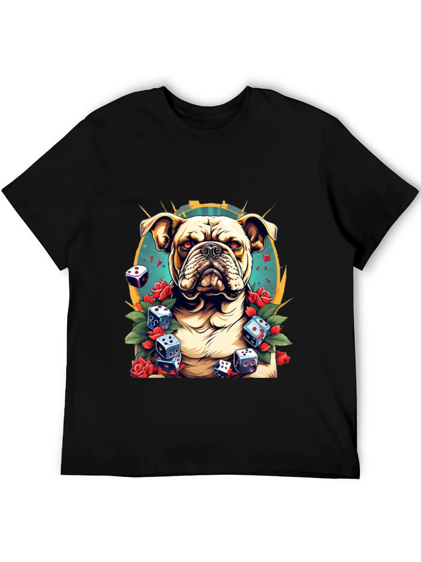 Bulldog & Dice Graphic Tee - Unique Design