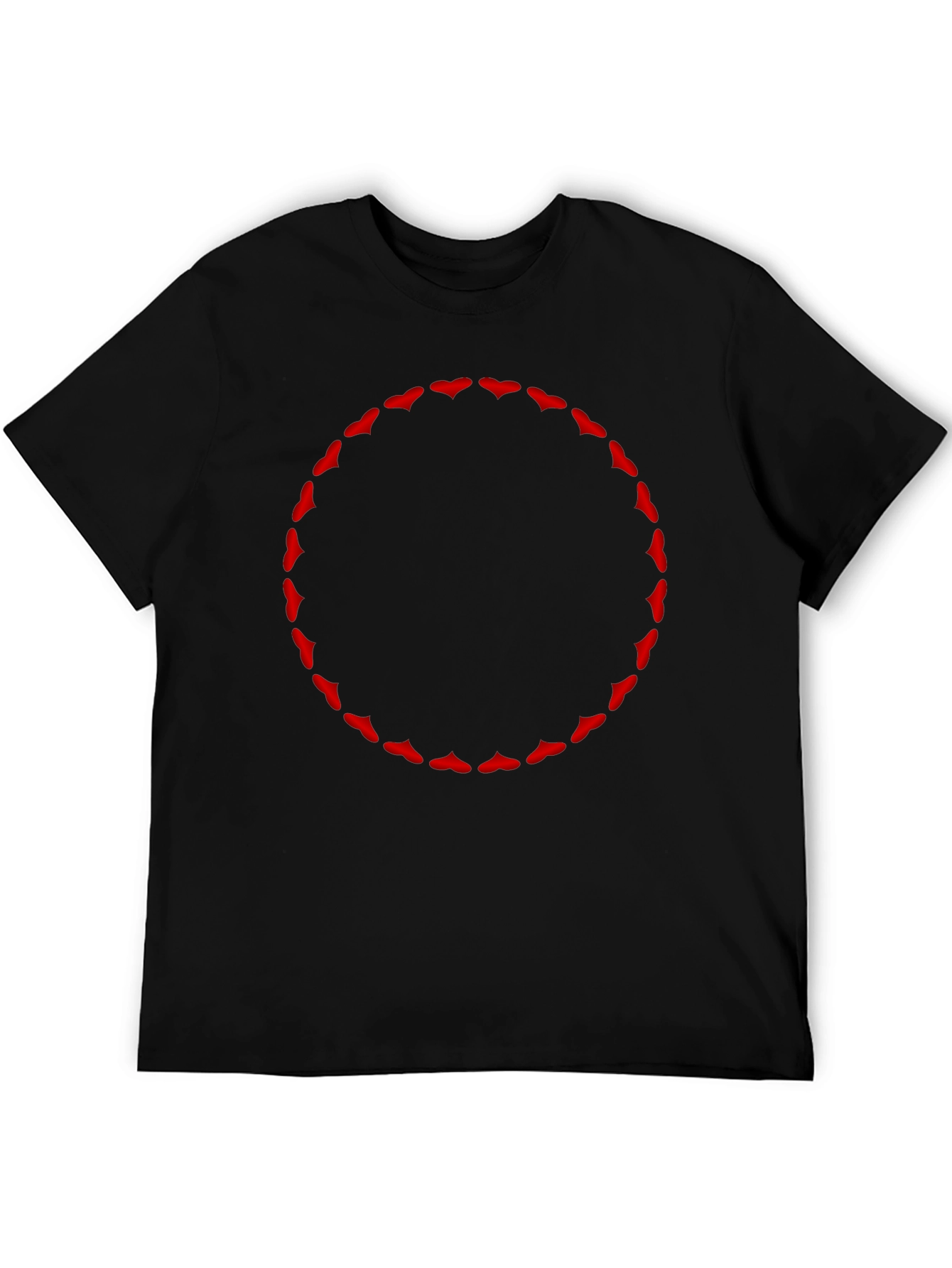 Graphic Tee - Red Hearts Circle Design